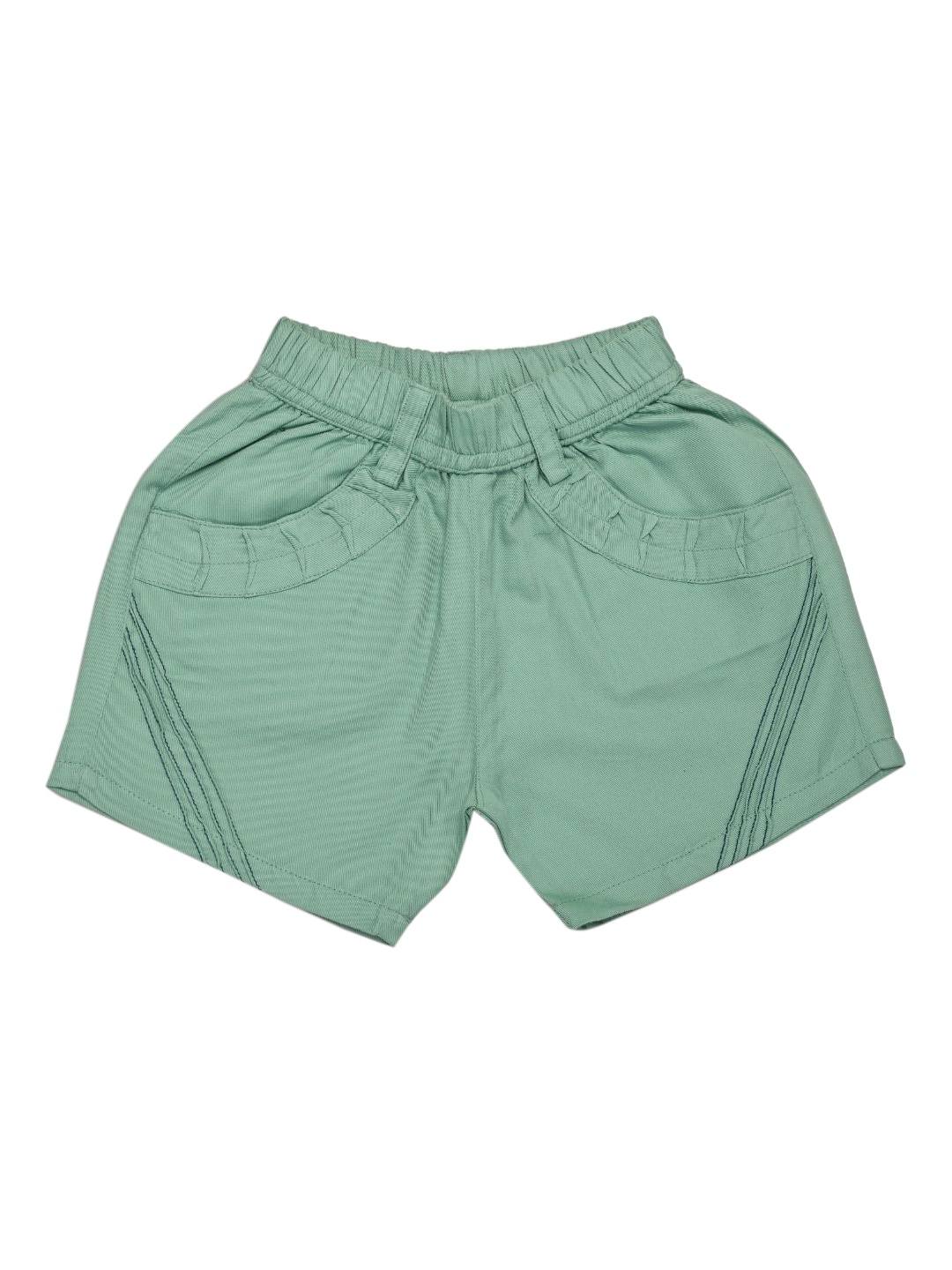 

VEDANA Girls Mint Green Solid Regular Fit Cotton Shorts
