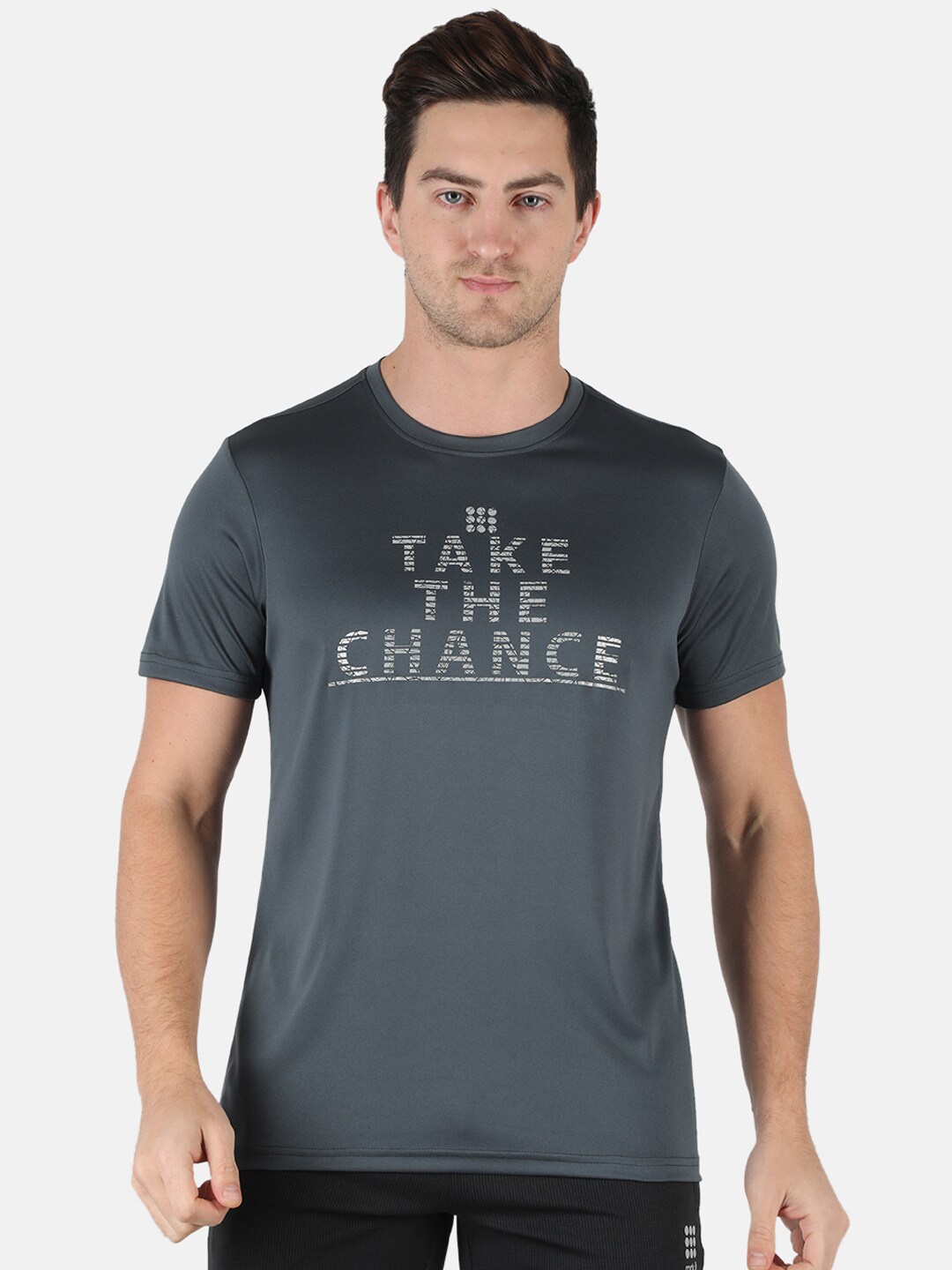 

rock it Men Grey Typography Printed T-shirt