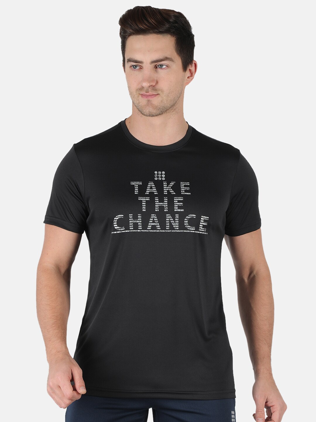 rock it Men Black Typography Printed T-shirt