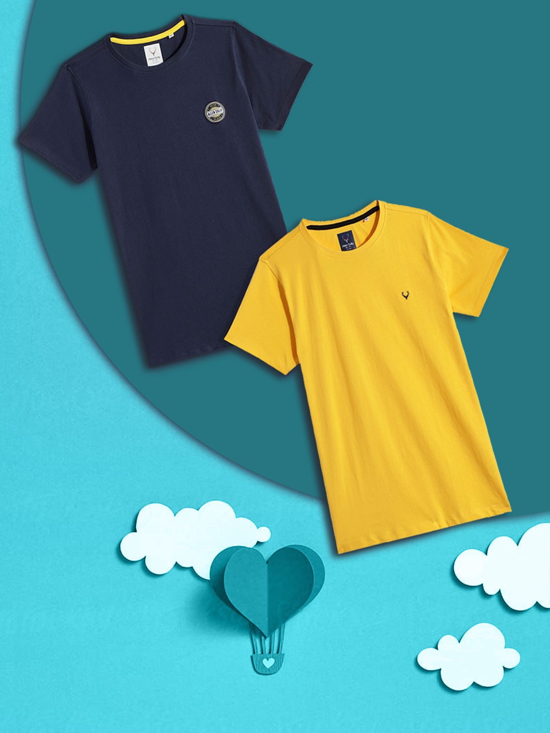 

Allen Solly Junior Boys Yellow & Navy Blue 2 T-shirt
