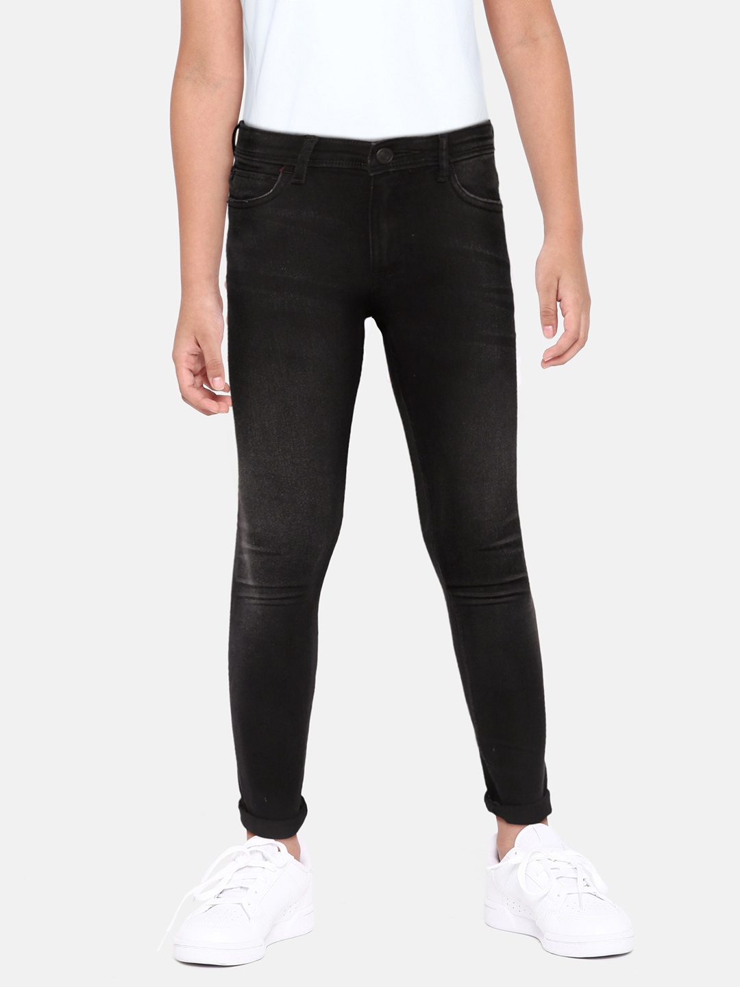 Allen Solly Junior Boys Black Regular Fit Clean Look Stretchable Jeans