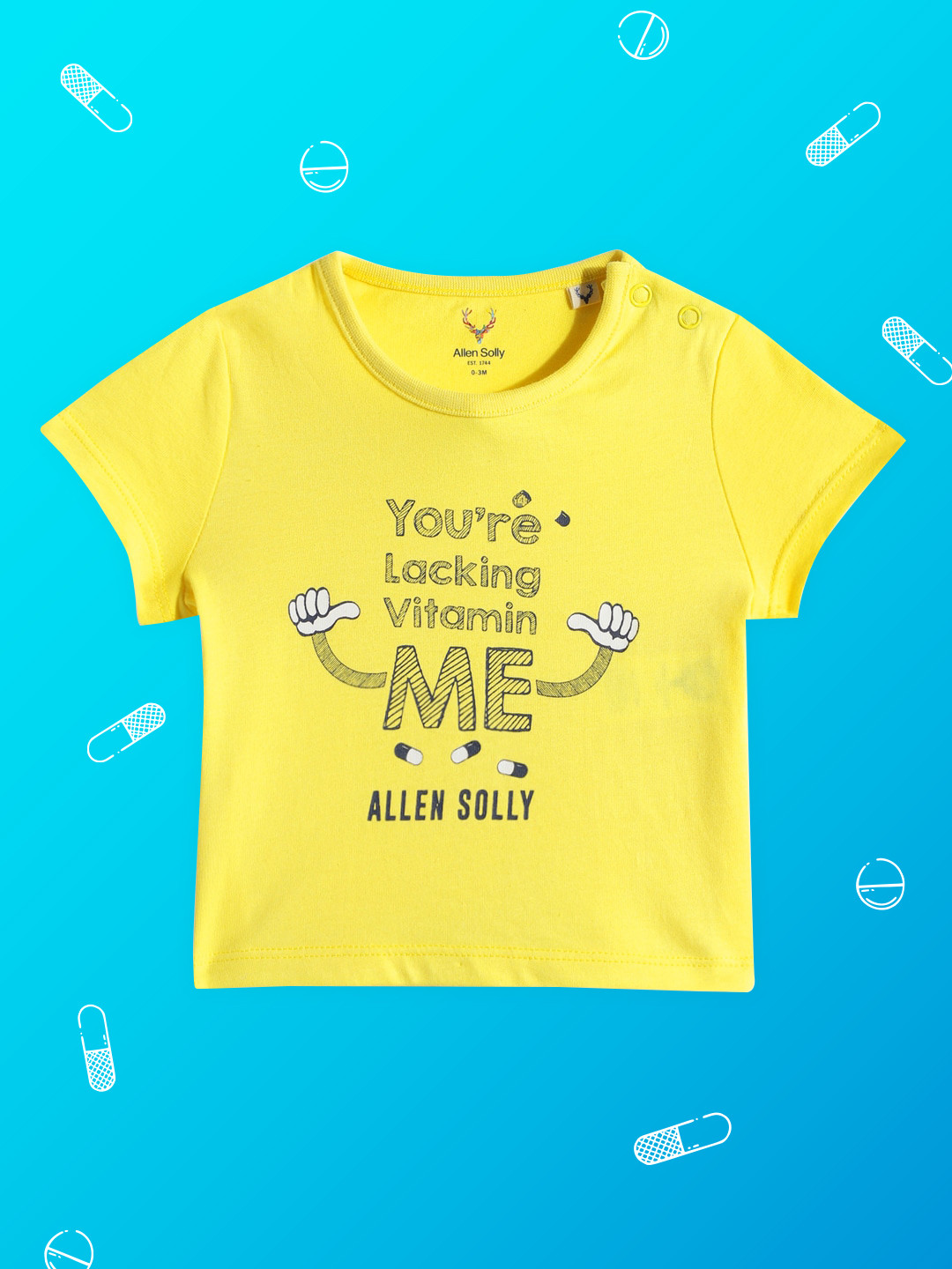 

Allen Solly Junior Boys Yellow Typography Printed Pure Cotton T-shirt