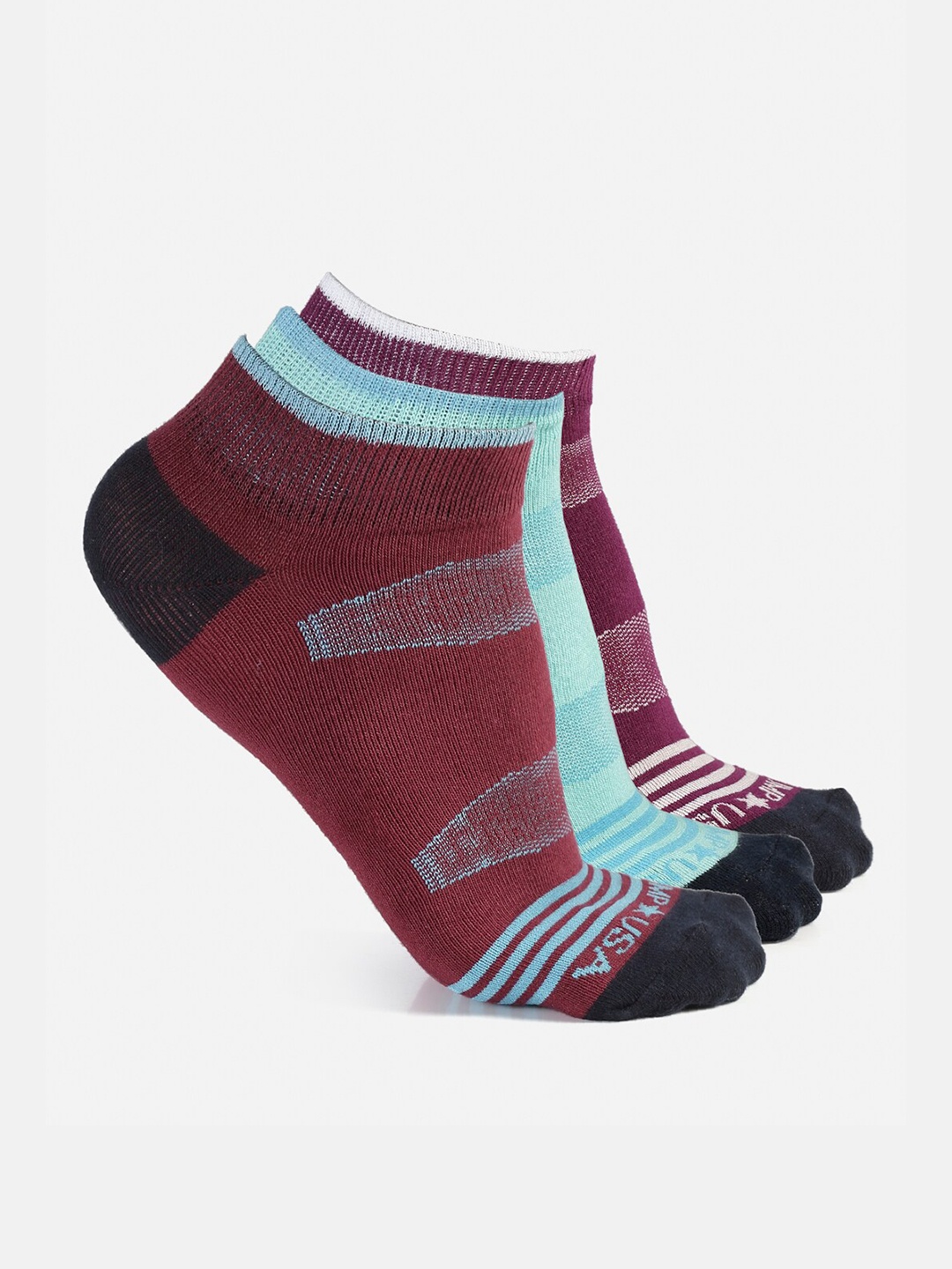 

JUMP USA Women Set of 3 Ankle Length Socks, Purple