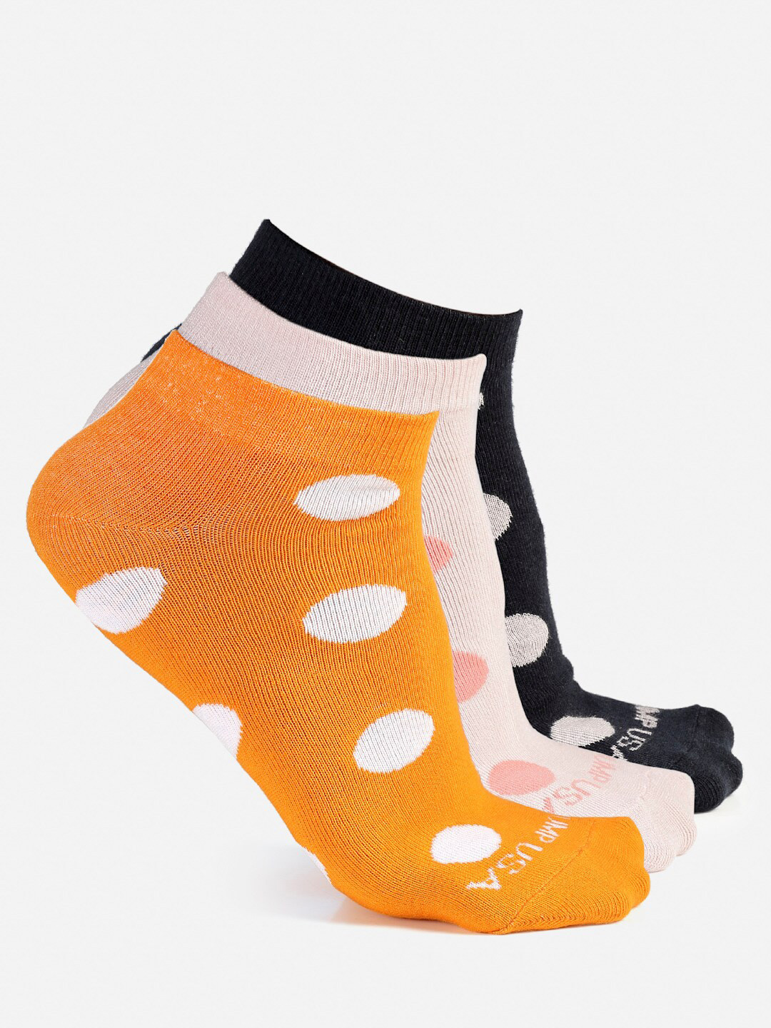 

JUMP USA Women Set of 3 Ankle Length Socks, Pink