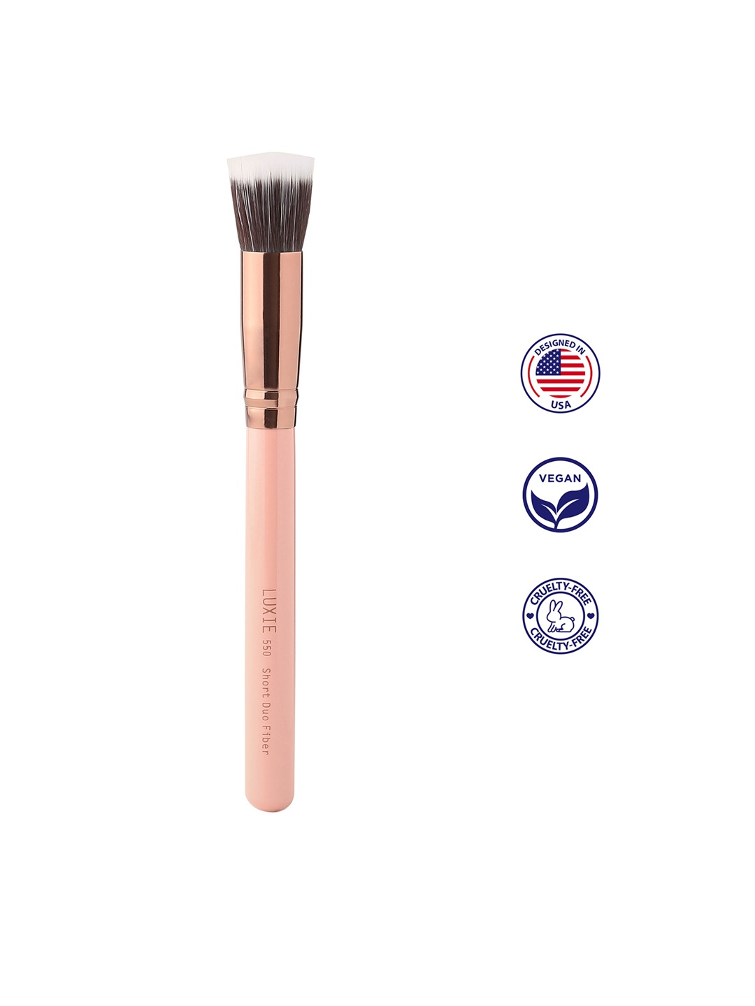 

LUXIE Rose Gold Short Duo Fibre Brush - 550