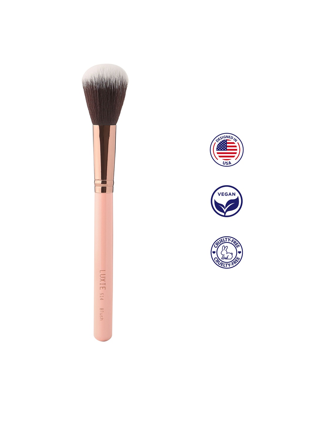 

LUXIE Premium Soft Blush Brush - 514 Rose Gold