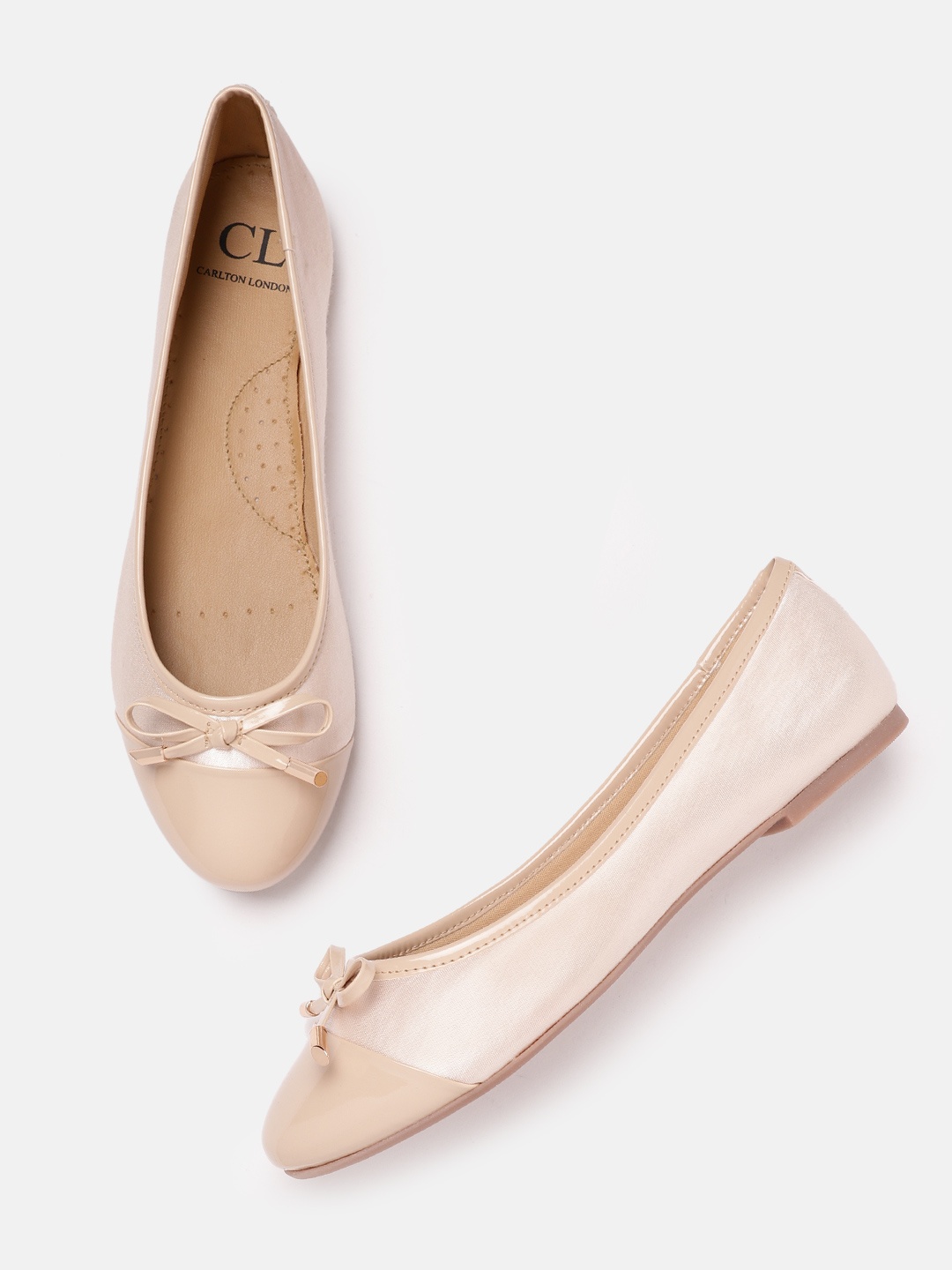 

Carlton London Women Nude-Coloured Solid Ballerinas with Bows