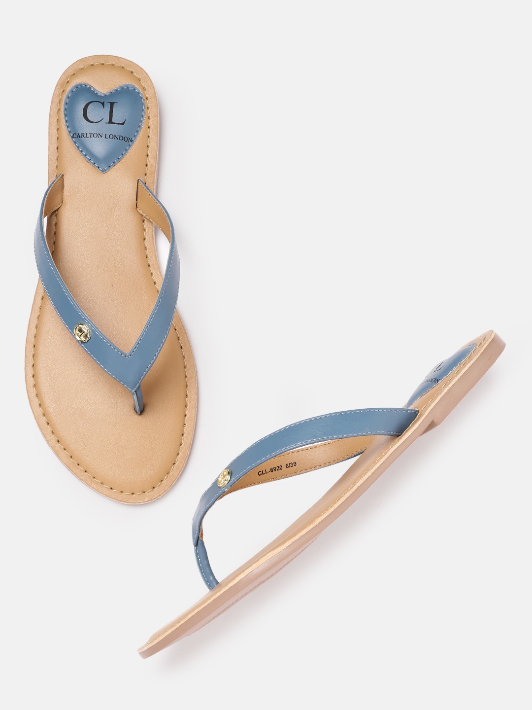 

Carlton London Women Blue Solid Open Toe Flats