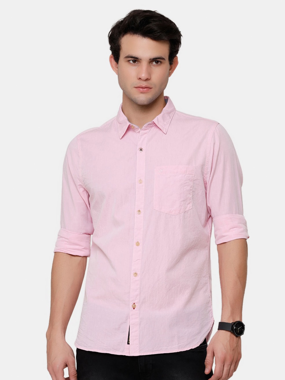 

WROGN Men Pink Slim Fit Casual Shirt