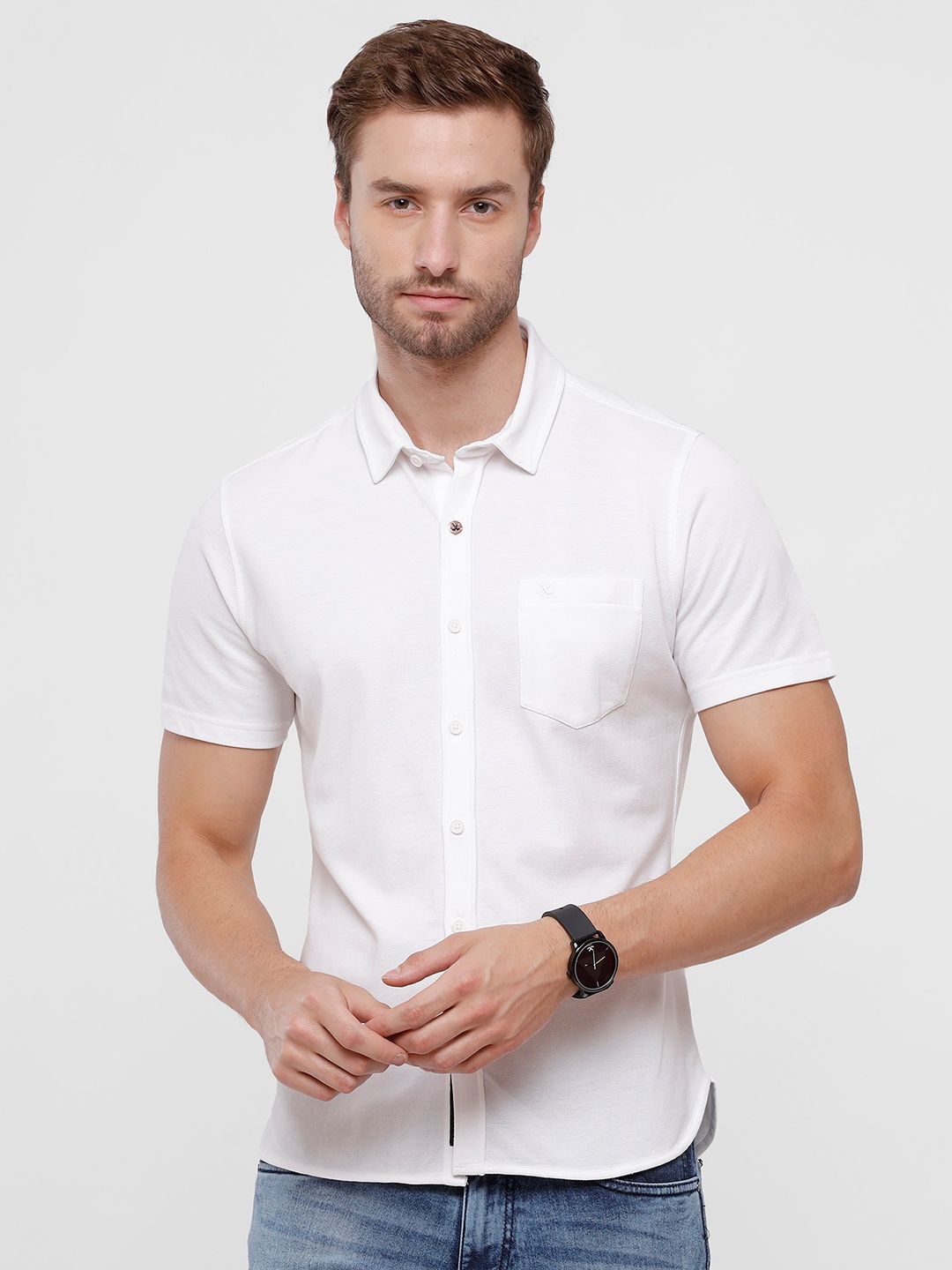 

WROGN Men White Slim Fit Casual Shirt