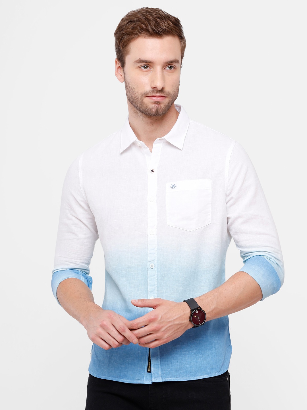 

WROGN Men Blue Slim Fit Casual Shirt
