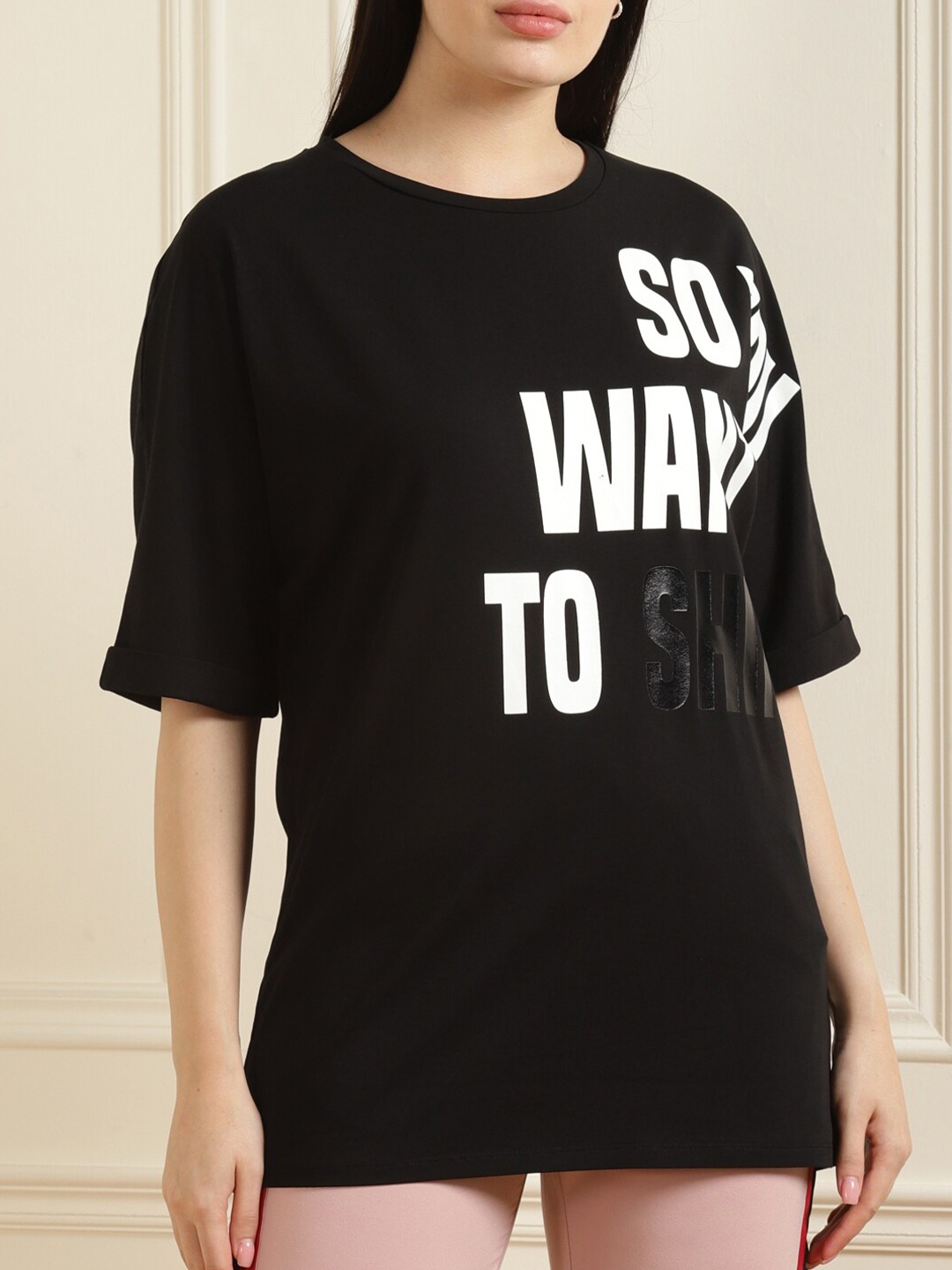 

LIU JO Black & White Pure Cotton Print Boxy Top