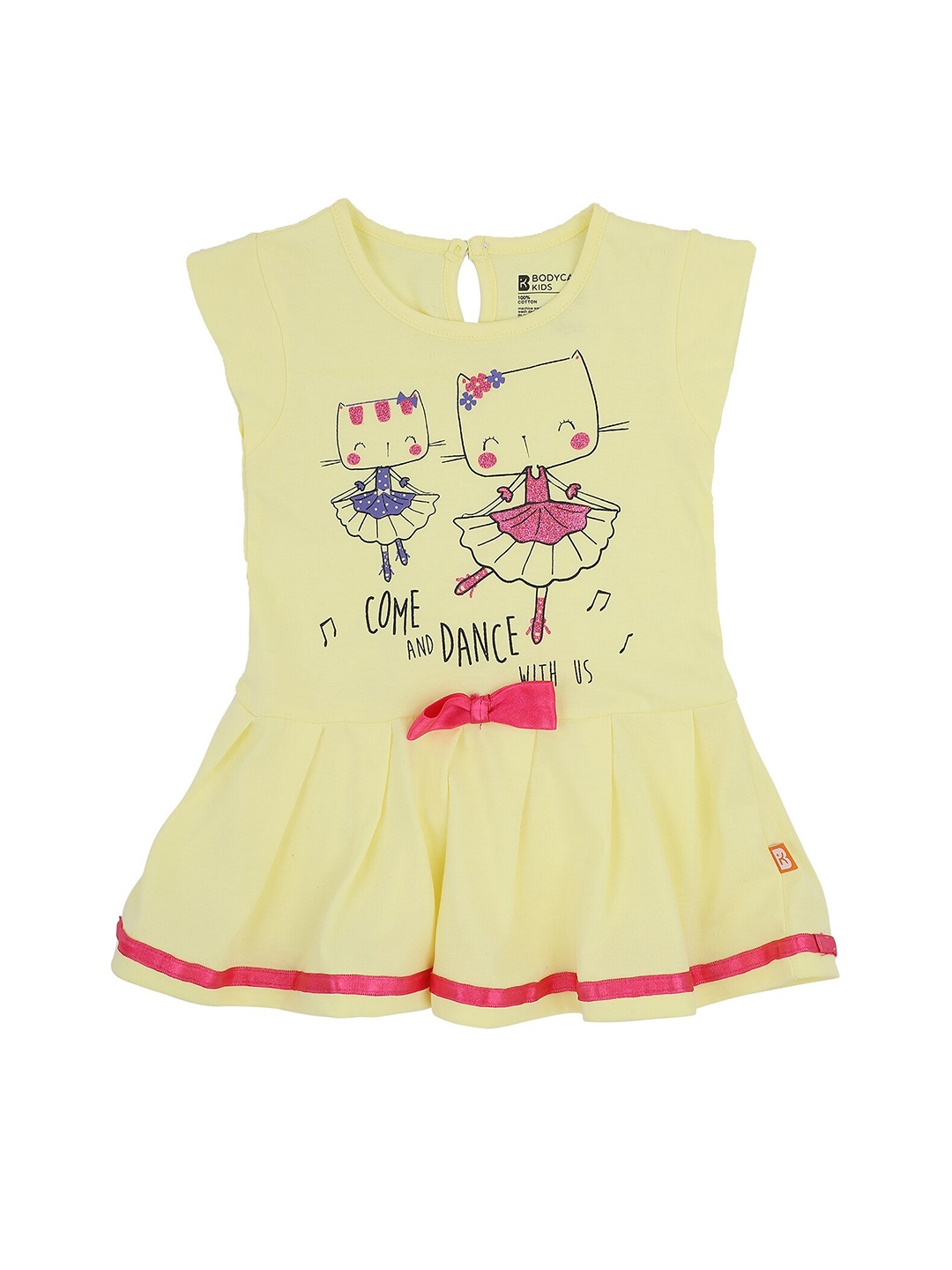 

Bodycare Girls Yellow Printed A-Line Dress