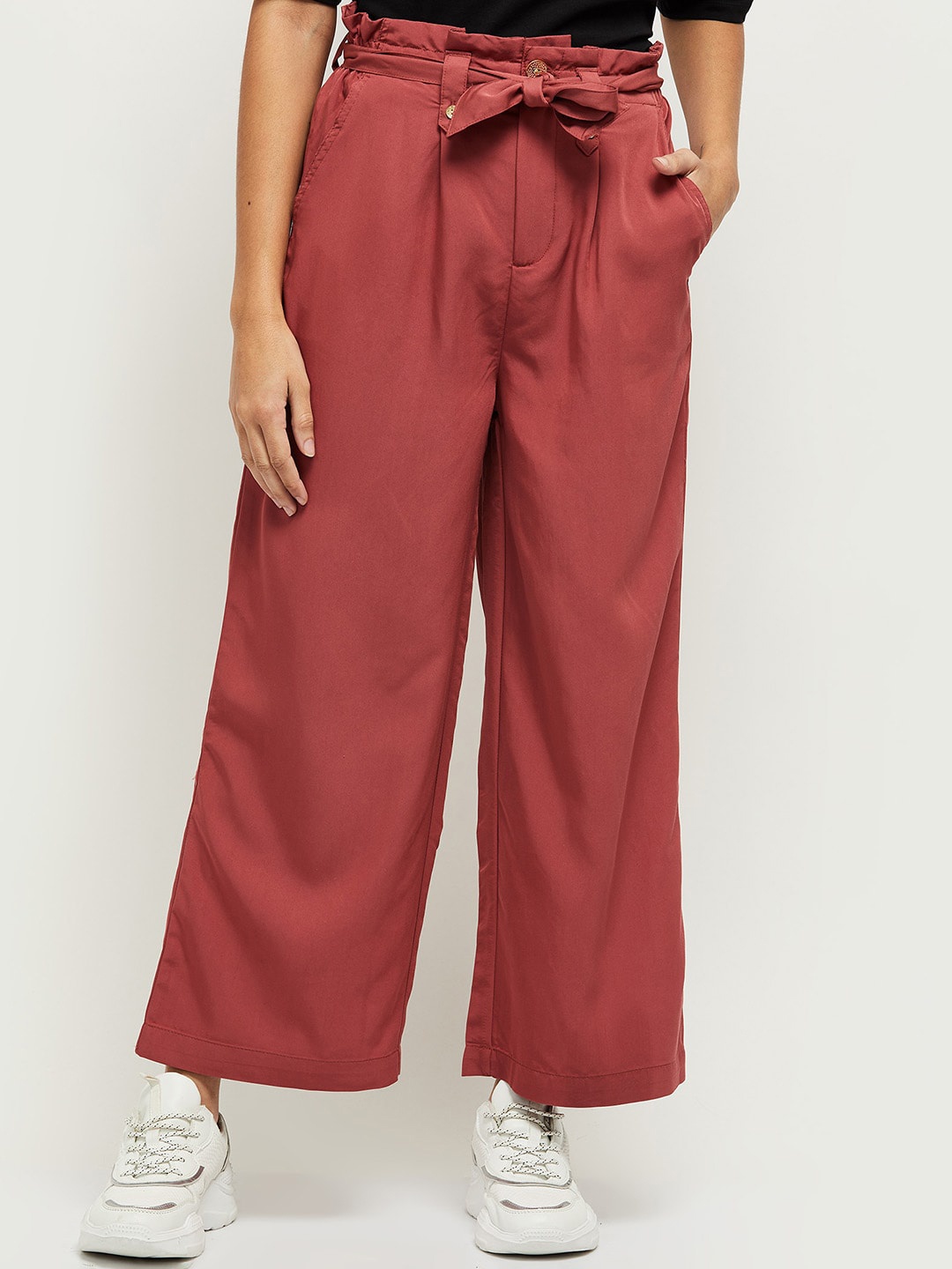 

max Women Mauve Pleated Trousers