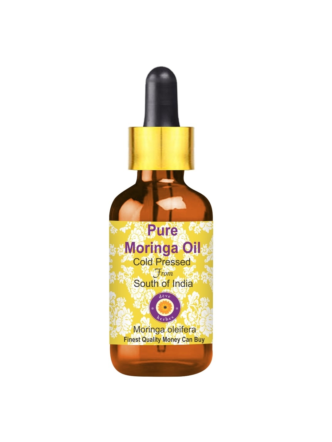 

Deve Herbes Pure Moringa Cold Pressed Oil with Glass Dropper - 100ml, Yellow