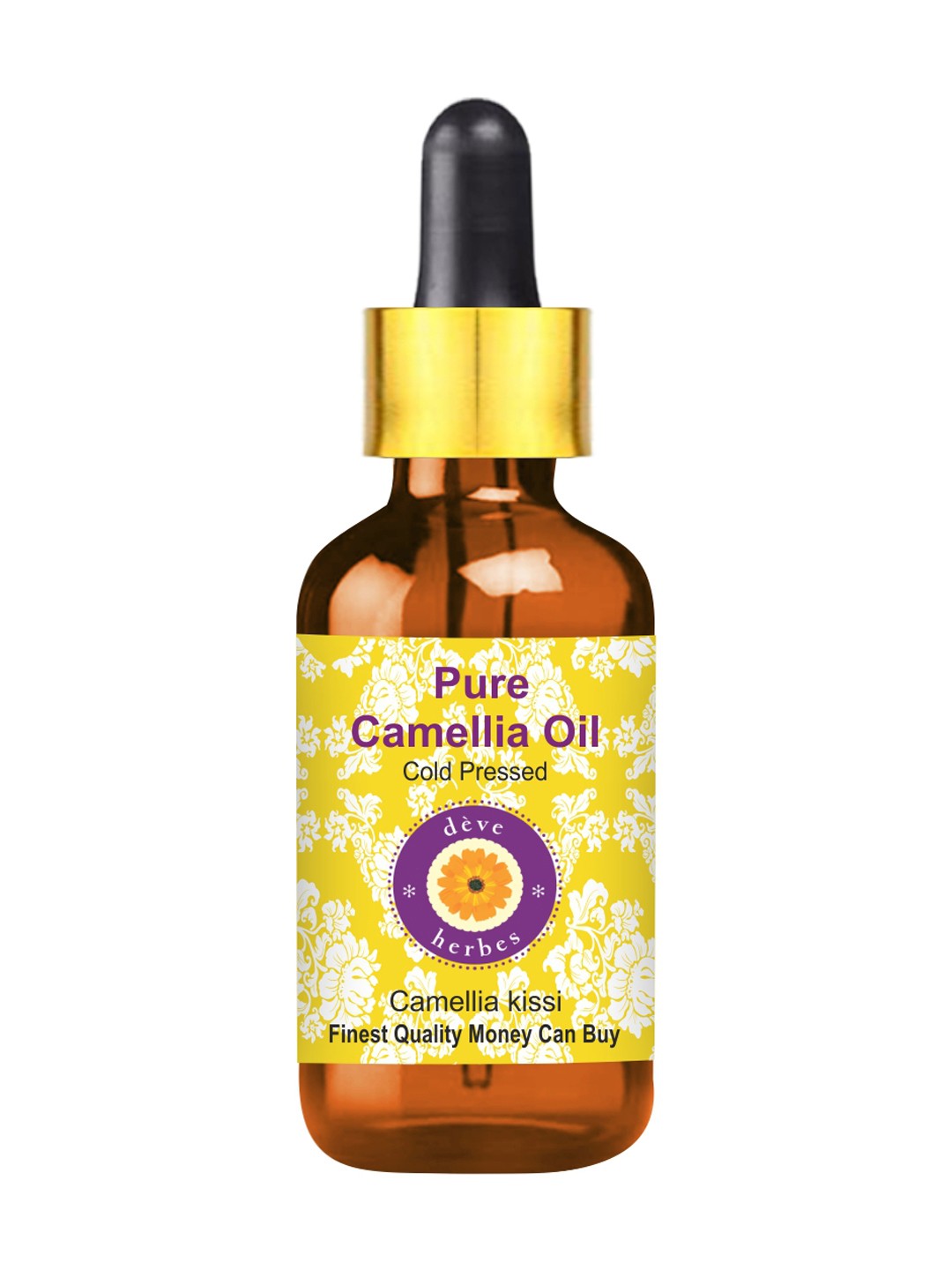 

Deve Herbes Pure Camellia Cold Pressed Oil with Glass Dropper - 100 ml, Yellow