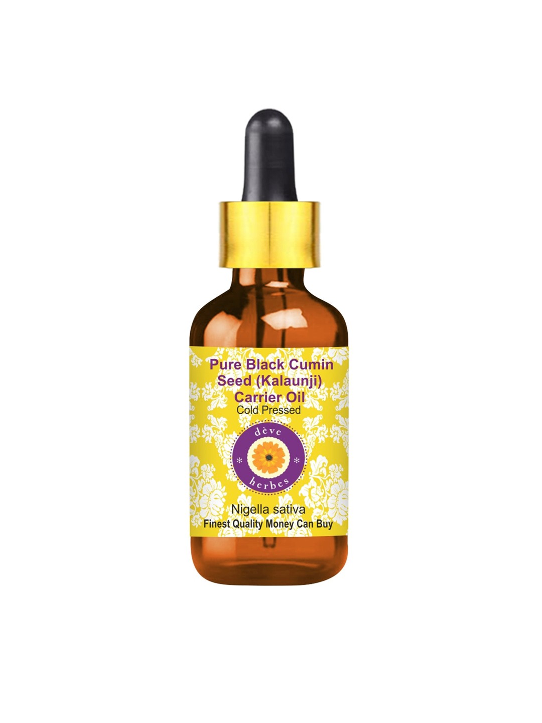 

Deve Herbes Pure Black Cumin Seed Steam Distilled Essential Oil with Glass Dropper - 30ml, Yellow