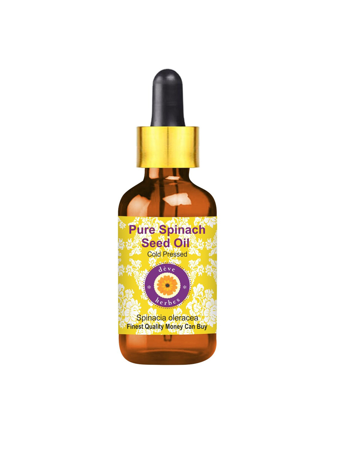 

Deve Herbes Pure Spinach Seed Cold Pressed Oil with Glass Dropper - 100ml, Yellow