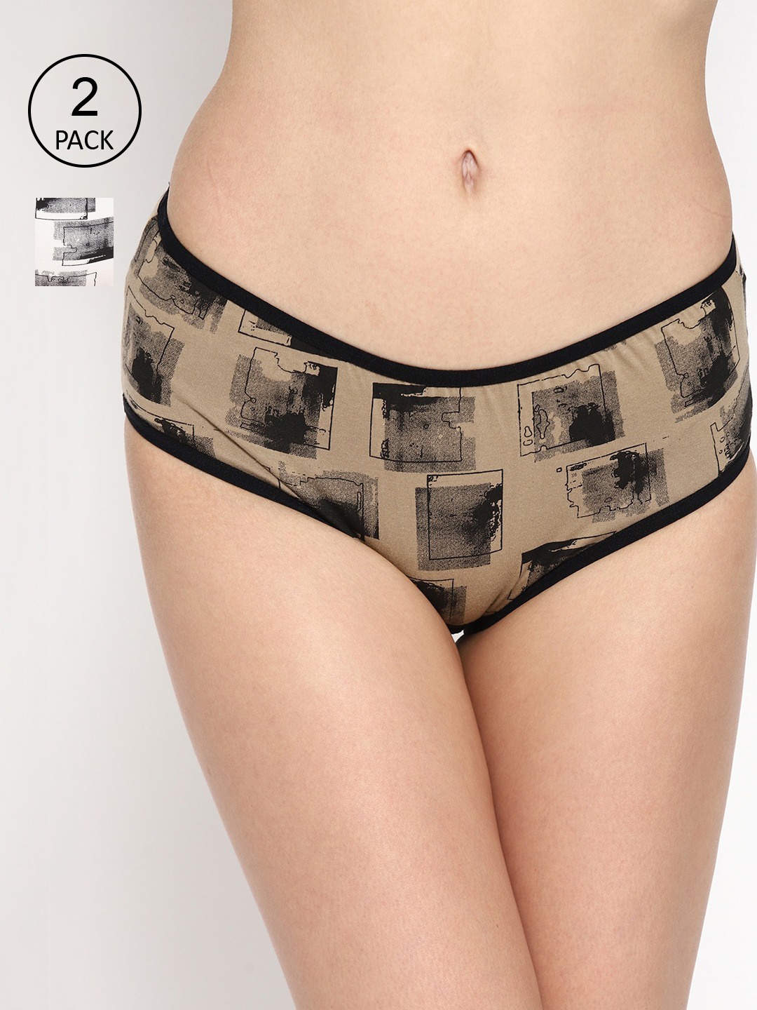 

Skidlers Women Pack of 2 Printed Pure Cotton Hipster Briefs, Assorted