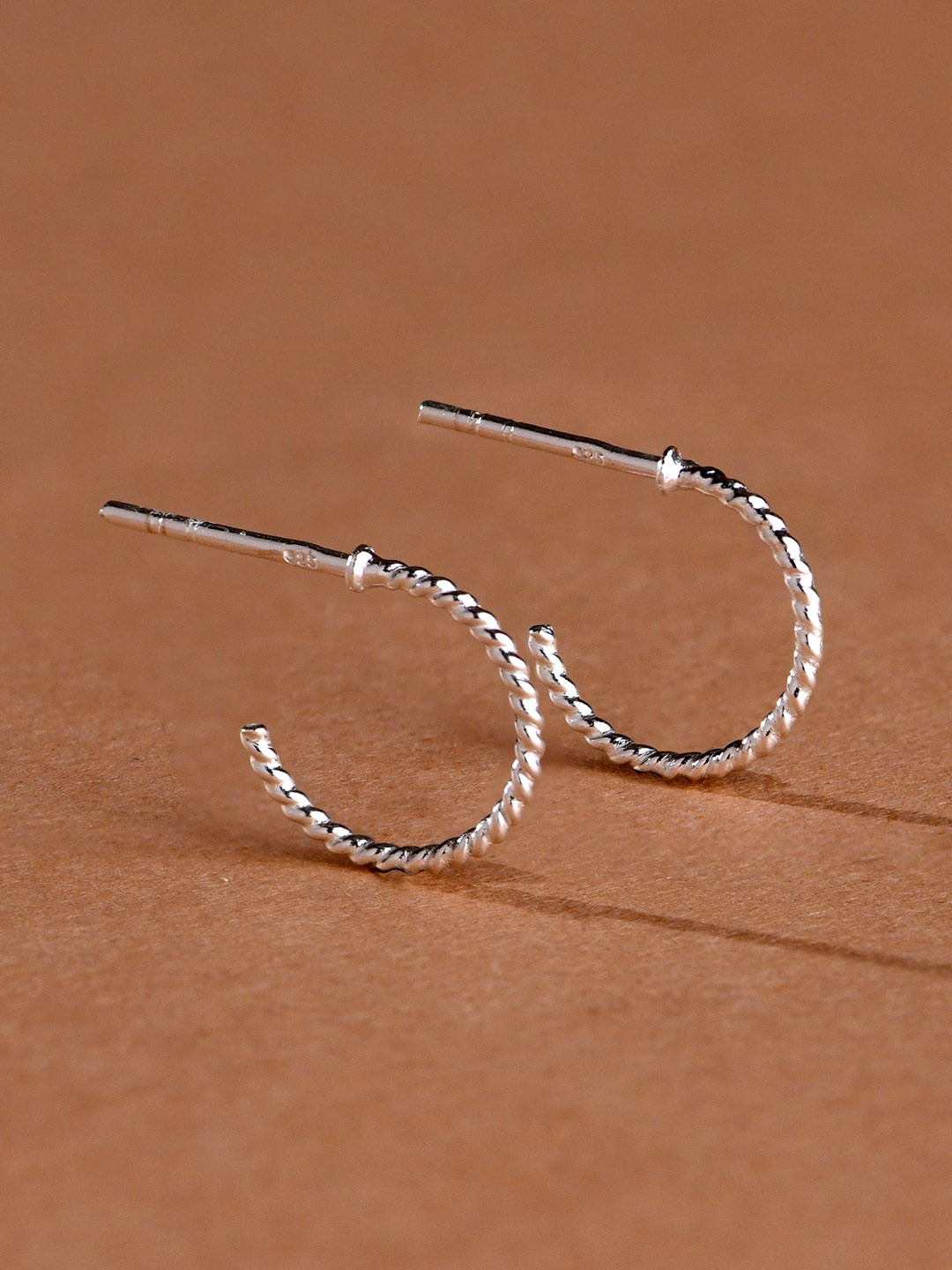 

Accessorize London 925 Pure Sterling Sterling Twisted Rope Hoops Earring, Silver