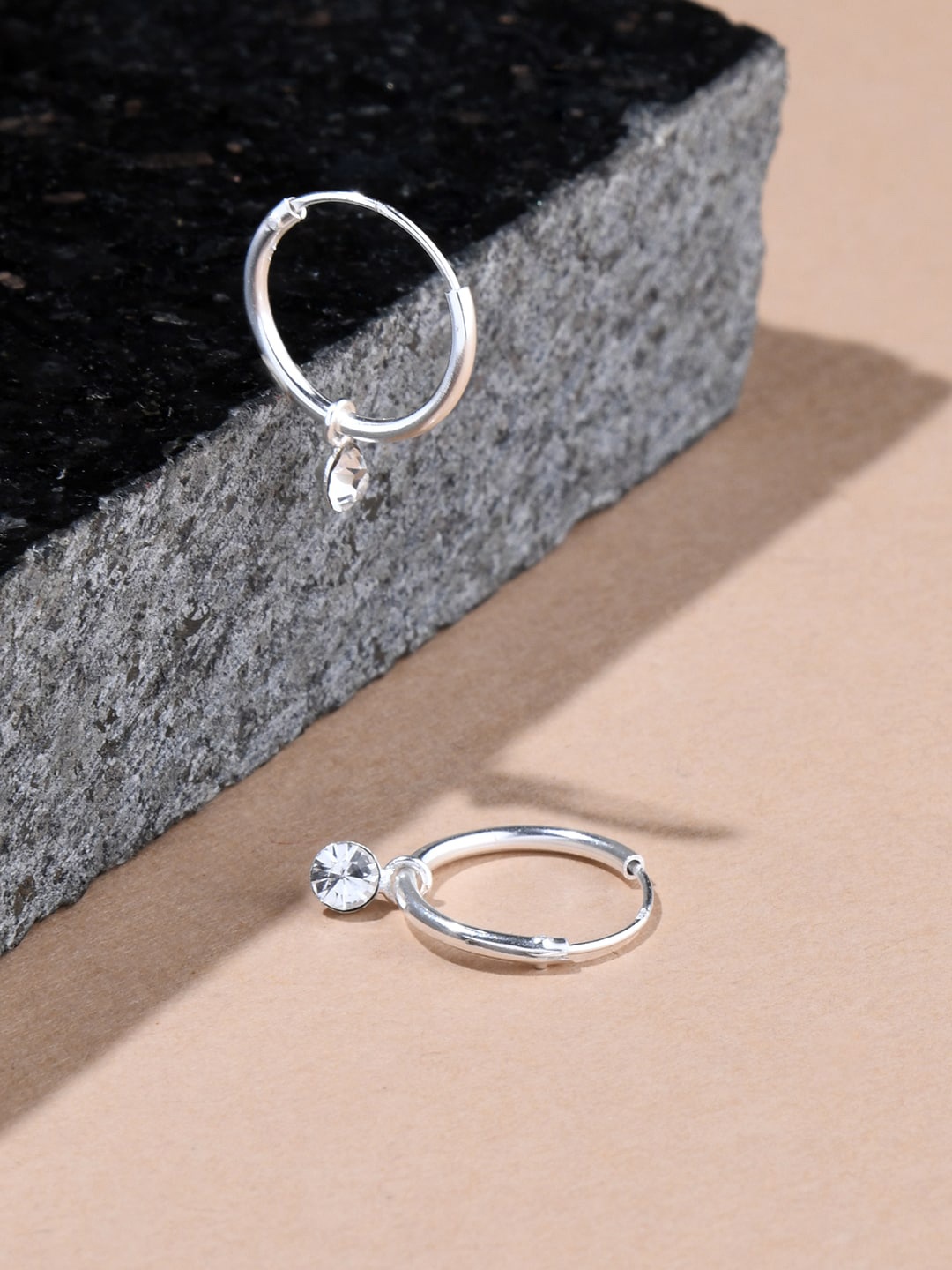 

Accessorize London Women 925 Pure Sterling Silver Swarovski Crystal Hoop Earring