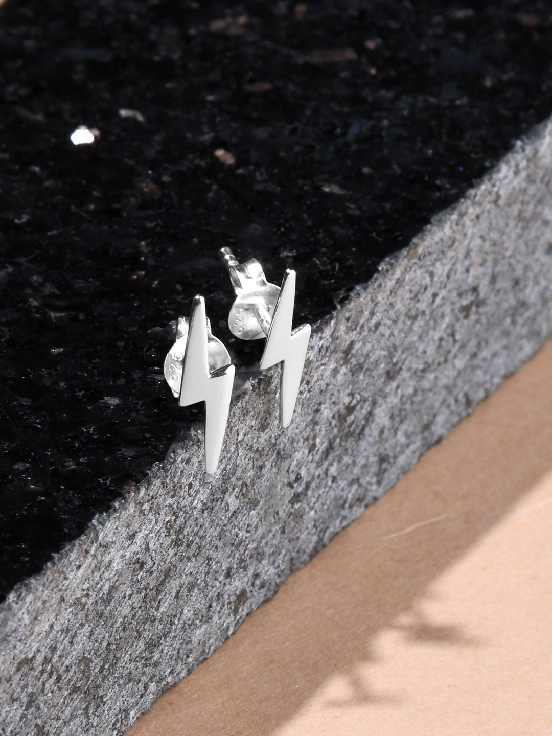

Accessorize Women 925 Pure Sterling Silver Lightening Bolt Studs Earring