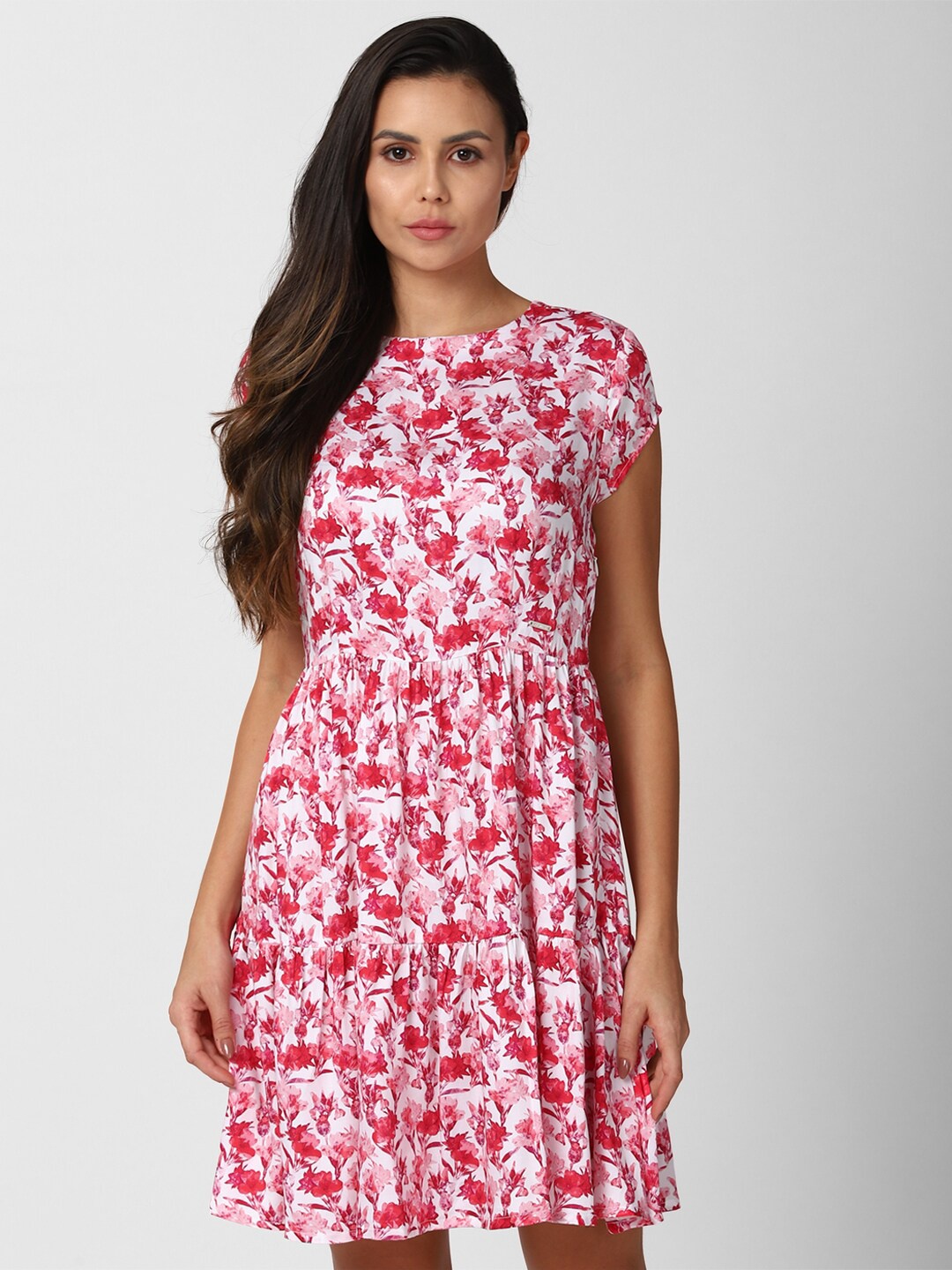 

Van Heusen Woman Red Floral Printed Modal Dress