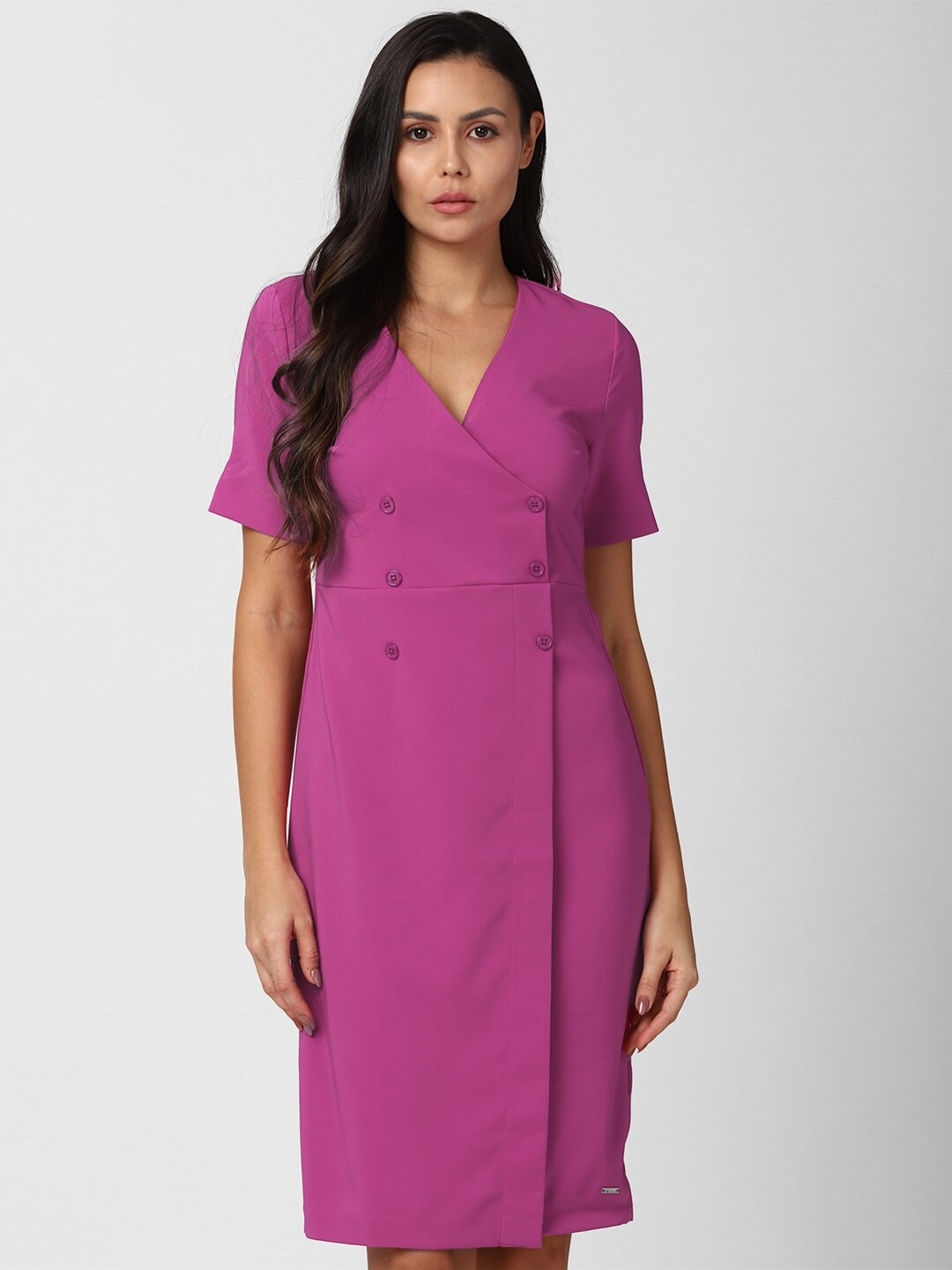 

Van Heusen Woman Women Pink Solid Wrap Dress