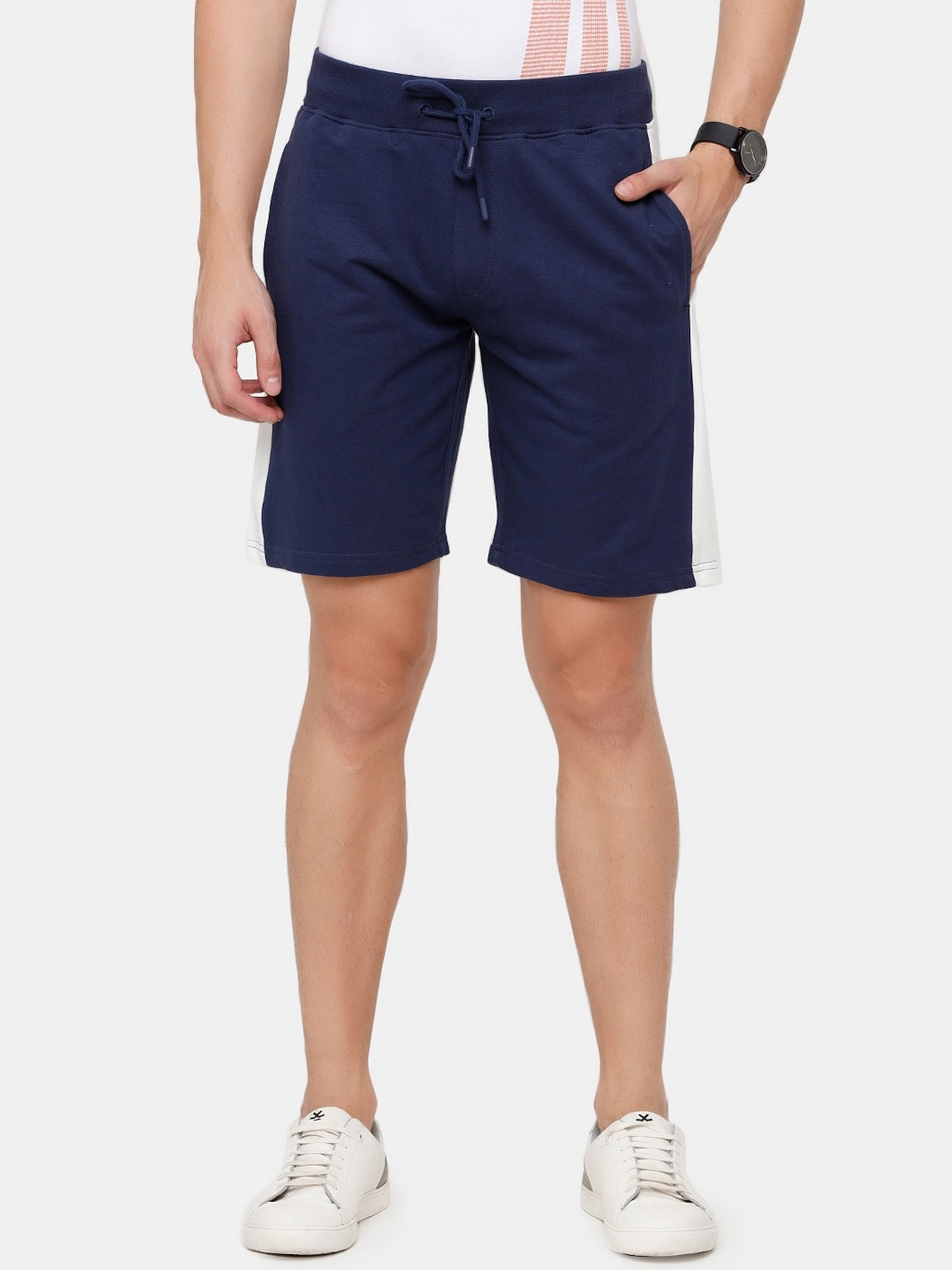 

WROGN Men Navy Blue Slim Fit Shorts