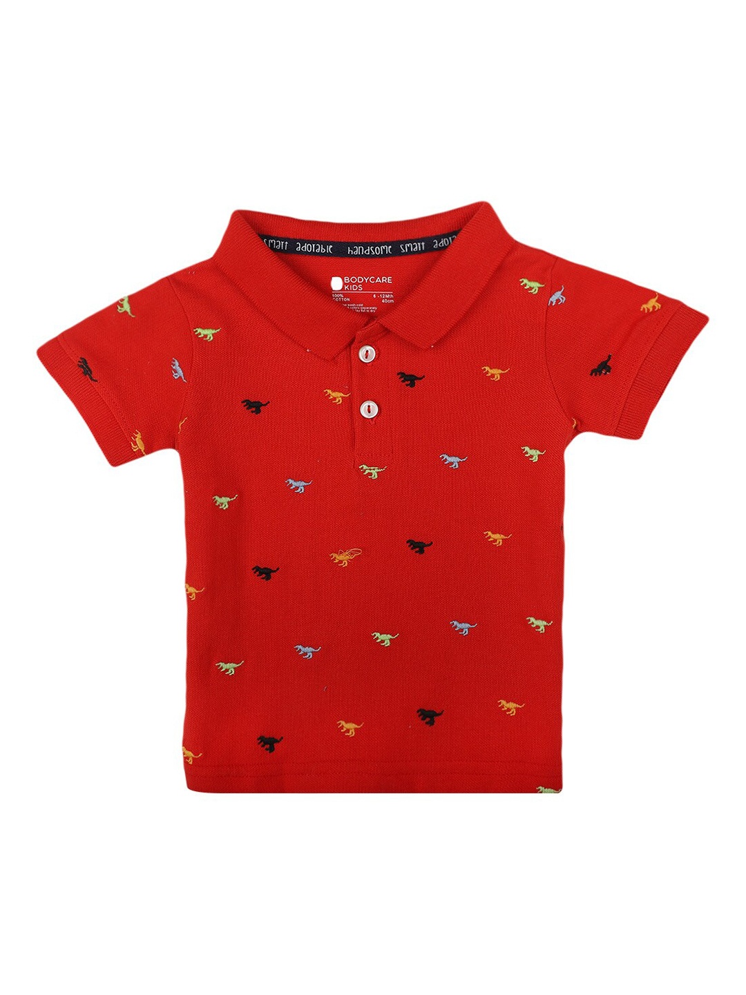

Bodycare Kids Boys Red Embroidered Polo Collar T-shirt