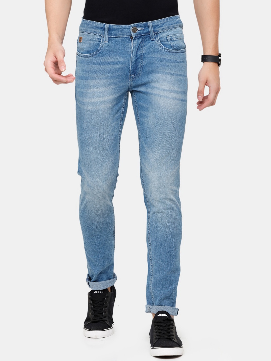 

WROGN Men Blue Slim Fit Heavy Fade Jeans