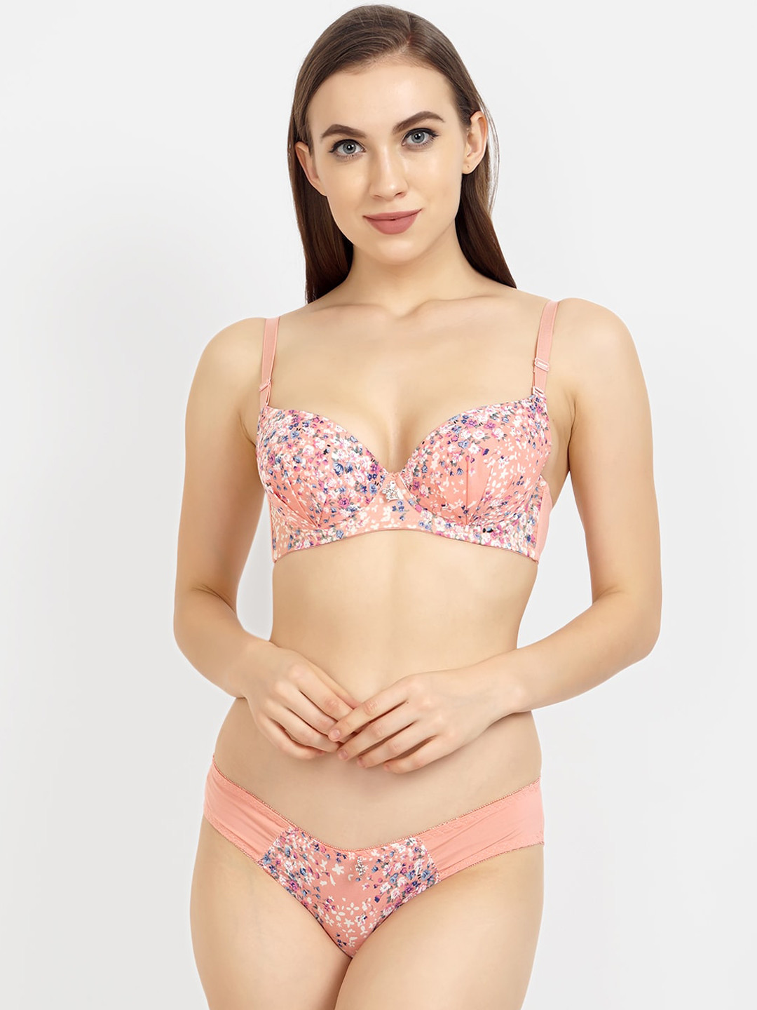 

Lebami Self Designed Lace Lingerie Set, Pink