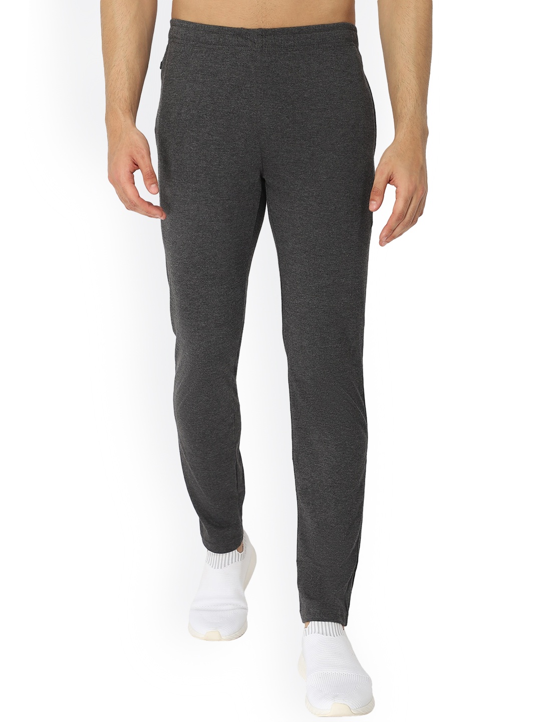

DYCA Plus Size Men Charcoal Solid Cotton Track Pants
