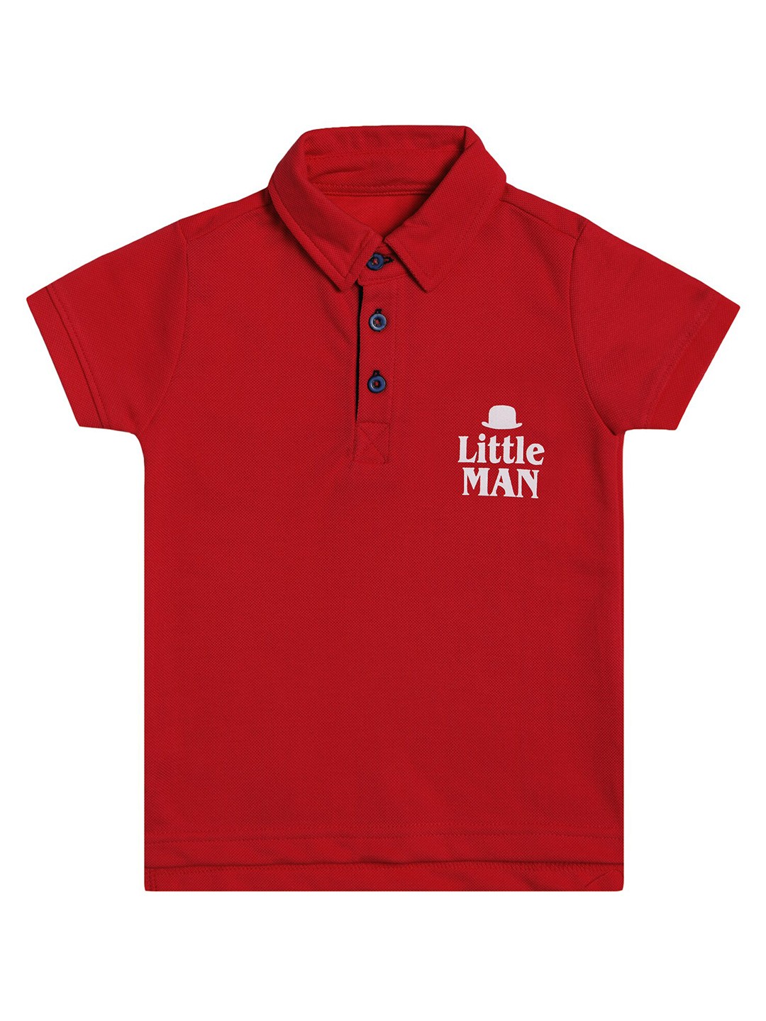 

DYCA Boys Red Polo Collar Applique Cotton T-shirt
