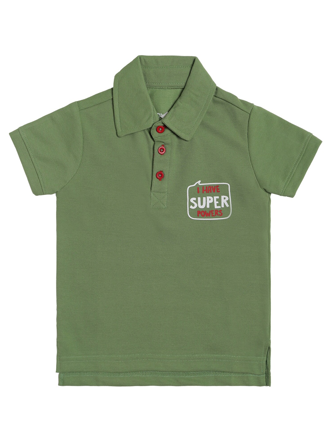 

DYCA Boys Green Typography Printed Polo Collar T-shirt