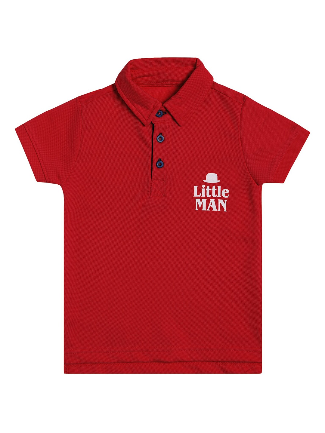 

DYCA Boys Red Typography Printed Polo Collar Cotton T-shirt