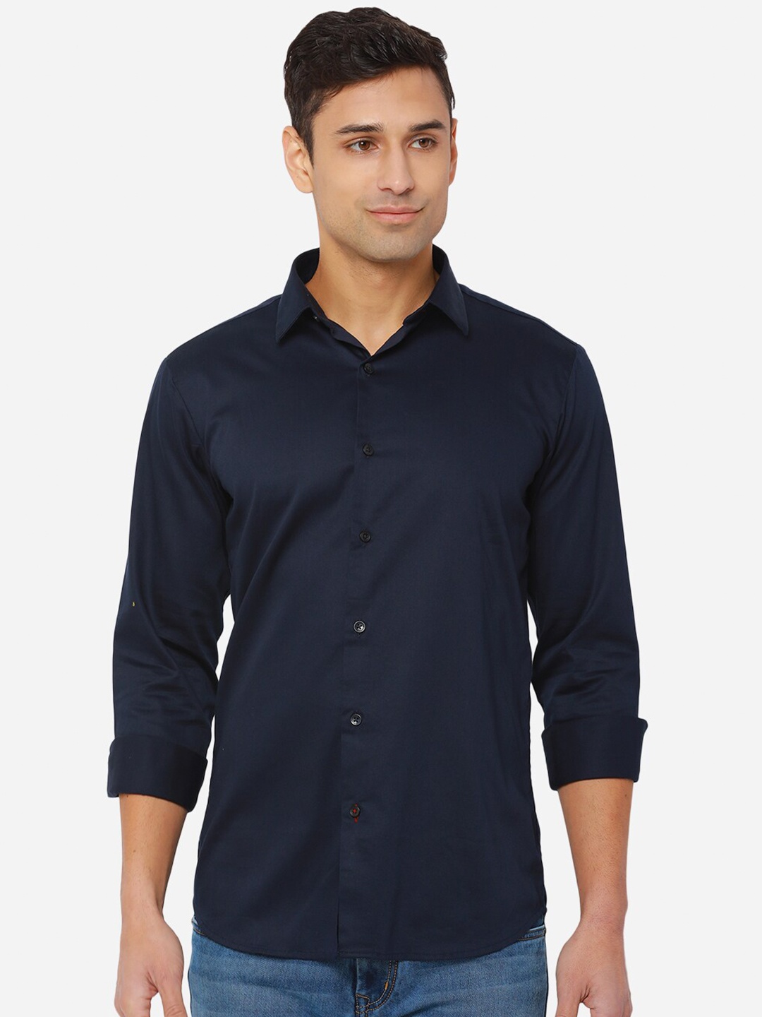 

JADE BLUE Men Navy Blue Slim Fit Cotton Casual Shirt