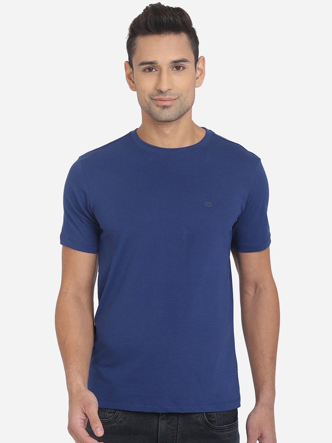 

JADE BLUE Men Blue Slim Fit Outdoor T-shirt