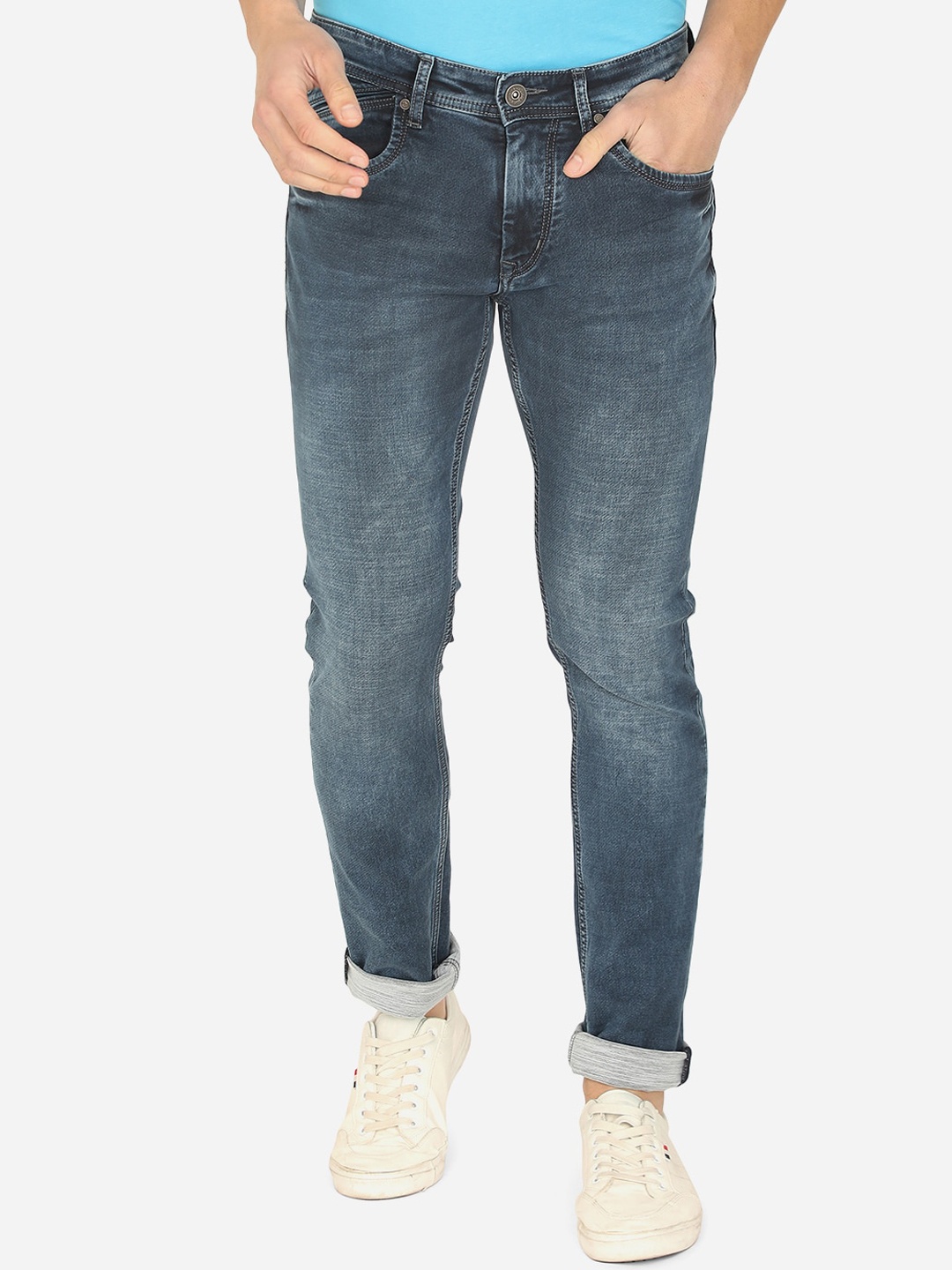 

JADE BLUE Men Blue Slim Fit Heavy Fade Stretchable Jeans