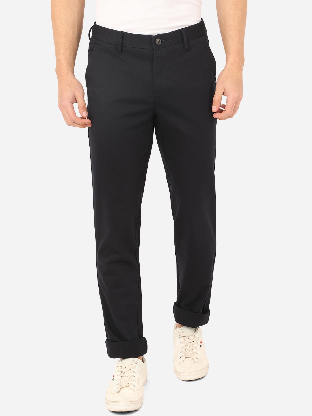 

JADE BLUE Men Navy Blue Slim Fit Easy Wash Chinos Trousers