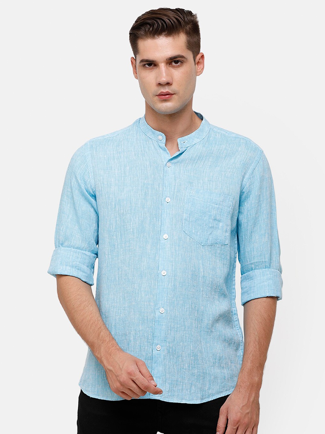 

Linen Club Men Blue Regular Fit Casual Shirt