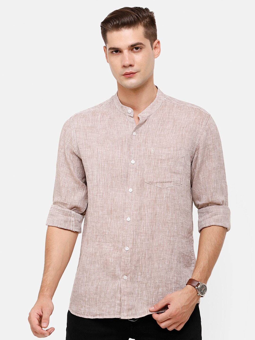 

Linen Club Men Beige Casual Shirt