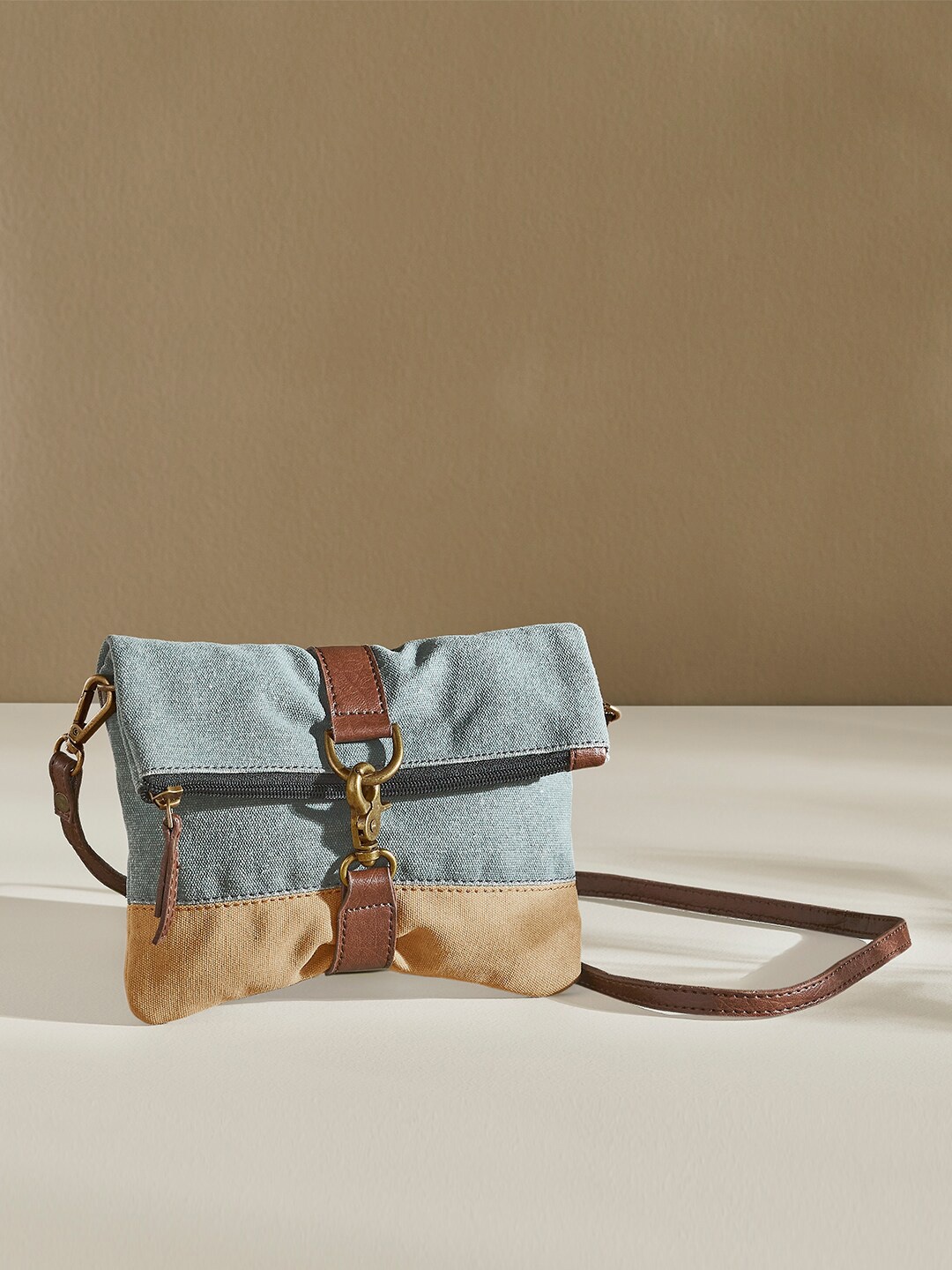 

Mona B Colourblocked Swagger Sling Bag, Blue