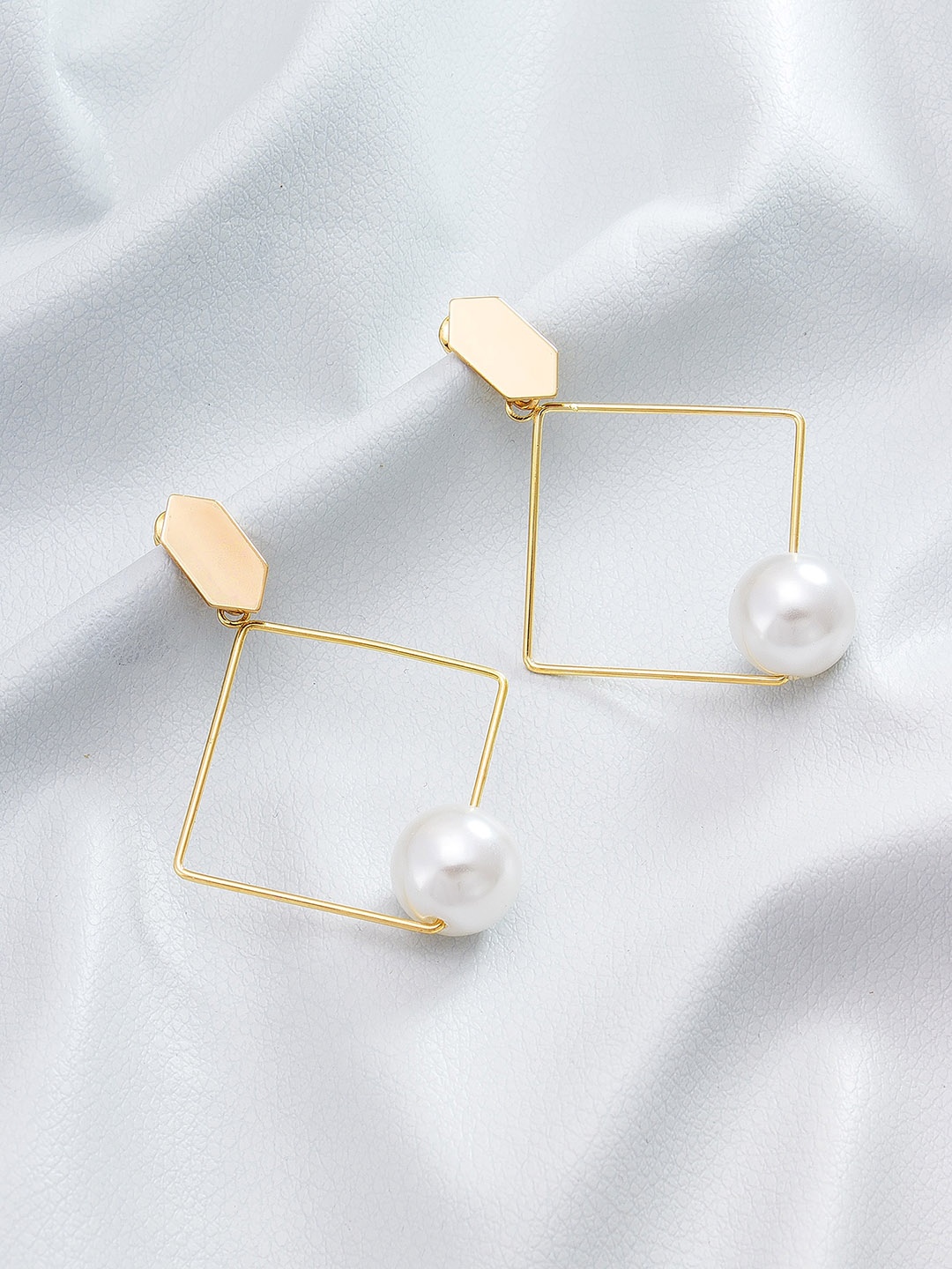 

aadita Gold-Toned Circular Half Hoop Earrings
