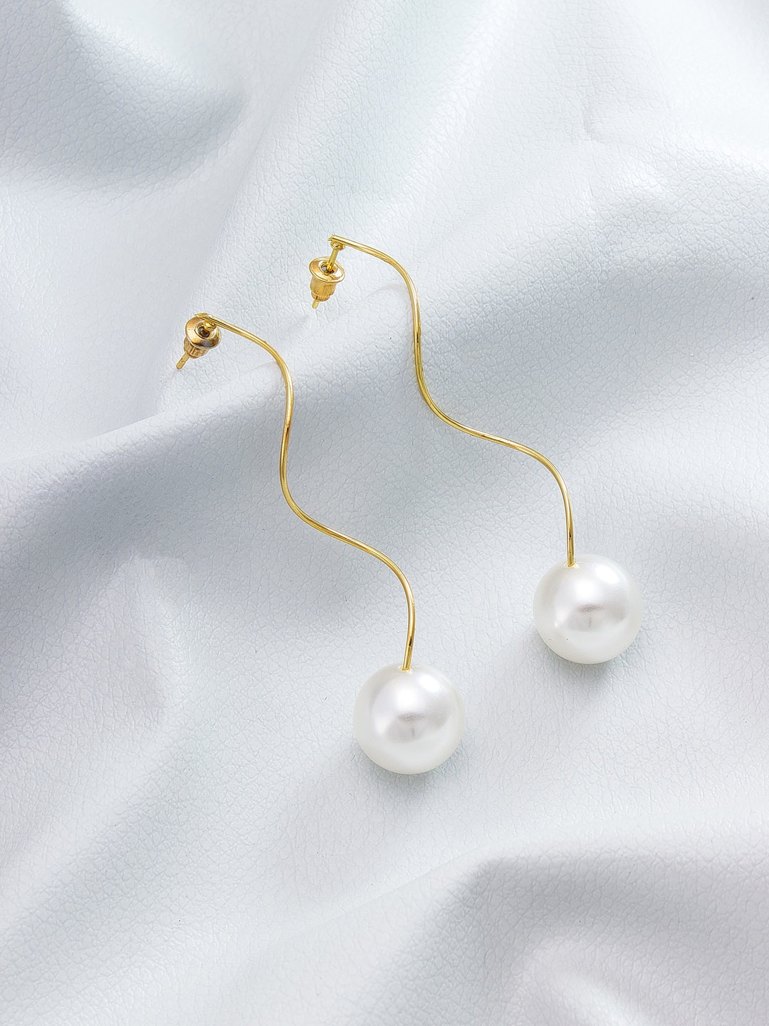 

aadita Gold-Plated Circular Drop Earrings