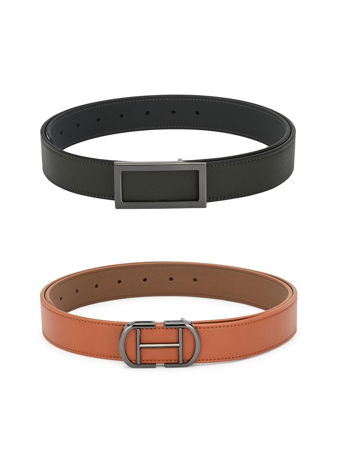 

Calvadoss Boys Set Of 2 Green & Tan PU Belt