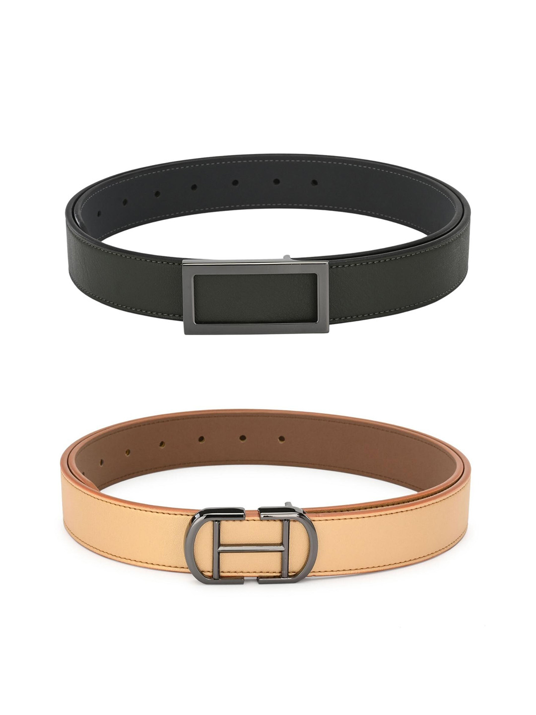 

Calvadoss Boys Set Of 2 Black & Peach PU Belt