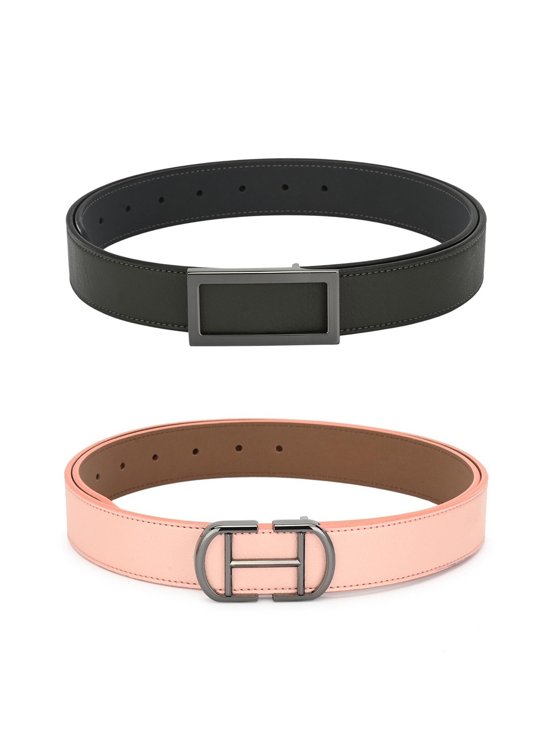

Calvadoss Girls Pack Of 2 Green & Orange Solid Belt