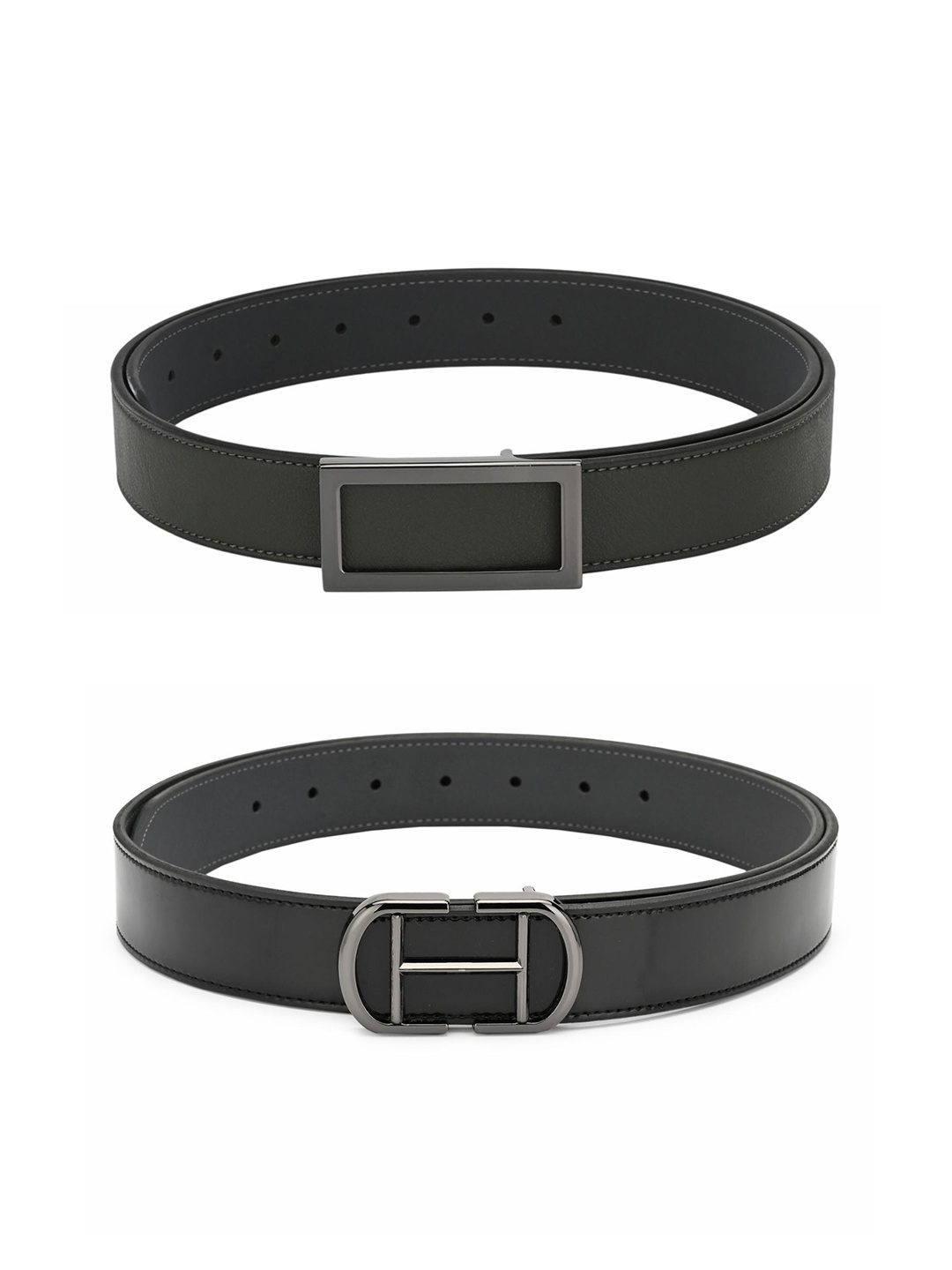 

Calvadoss Girls Set Of 2 Green & Black PU Belt