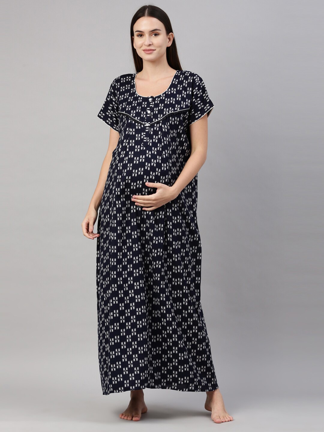 

GOLDSTROMS Navy Blue Printed Maxi Nightdress